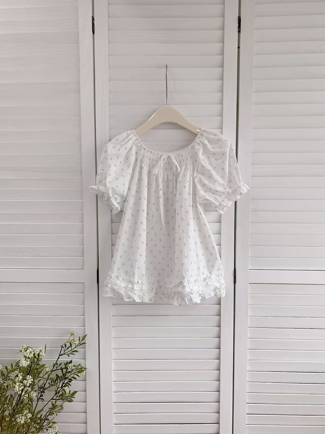 HELLO MILK TEE- 86451 方領小衫