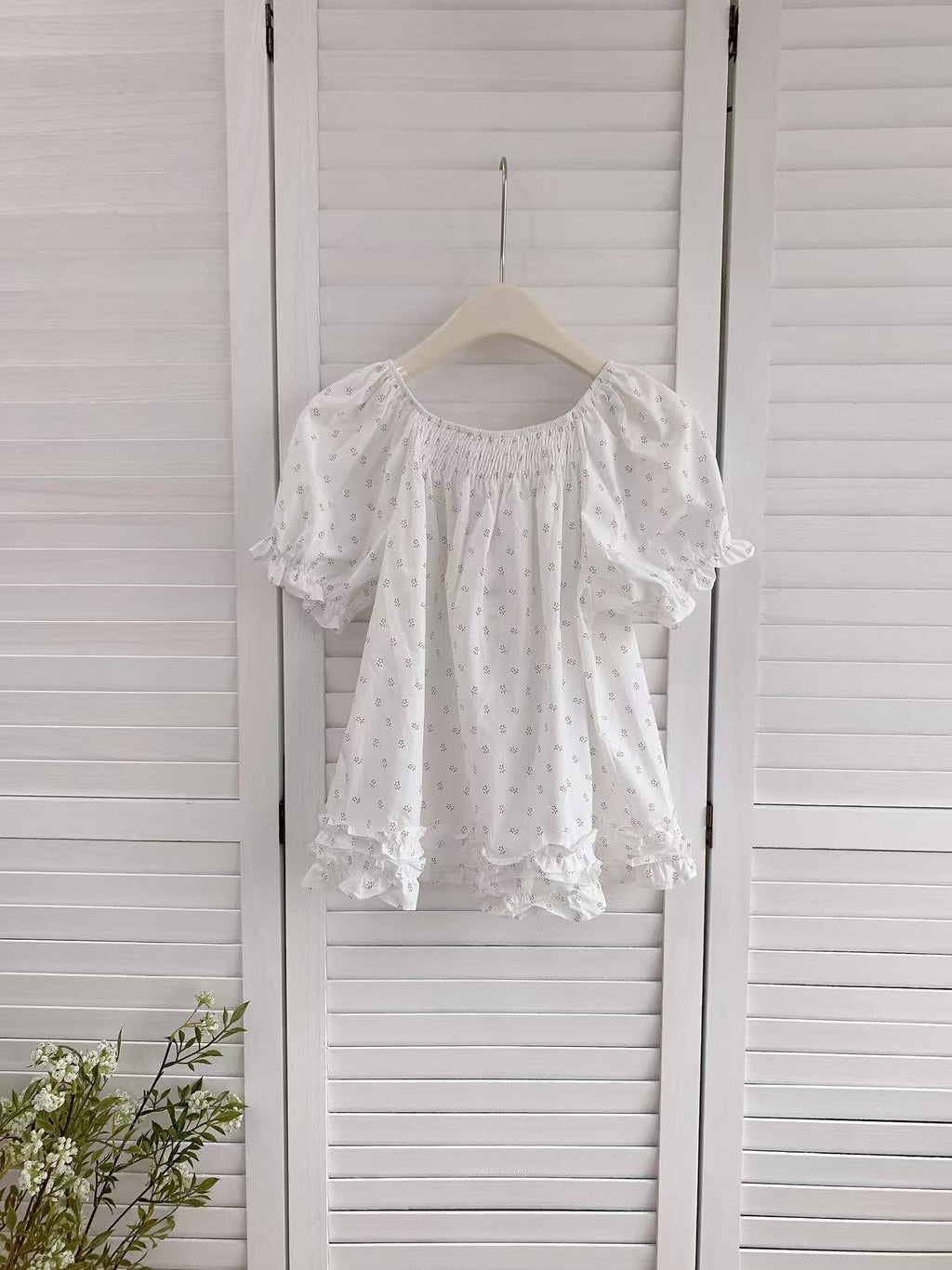 HELLO MILK TEE- 86451 方領小衫