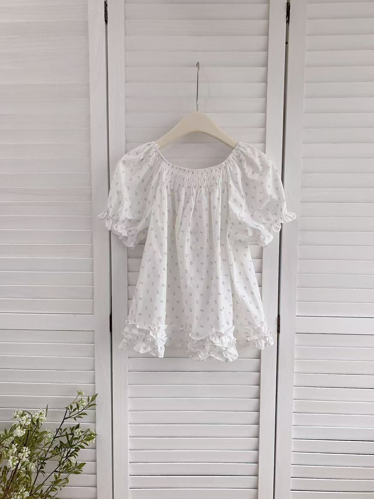 HELLO MILK TEE- 86451 方領小衫