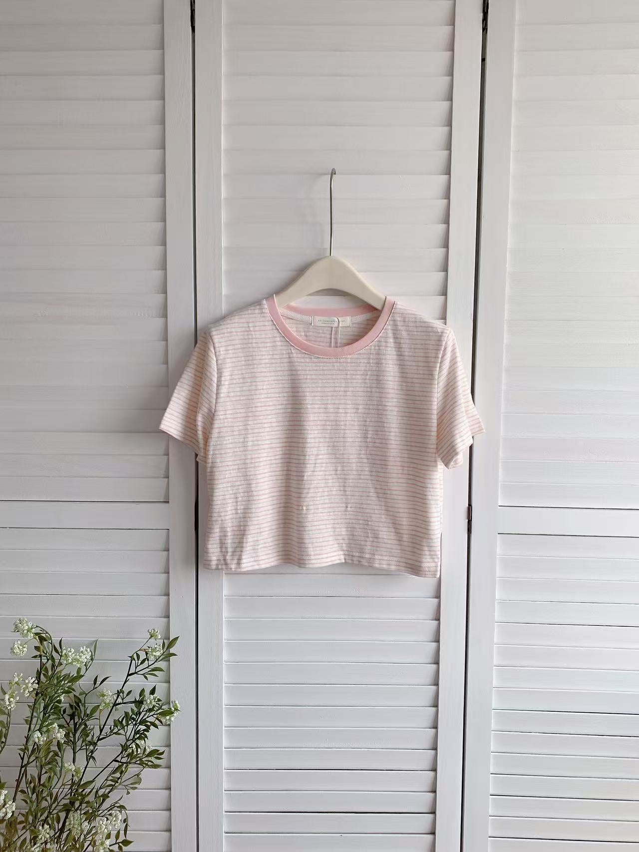 HELLO MILK TEE- 86405 圓領條紋衫