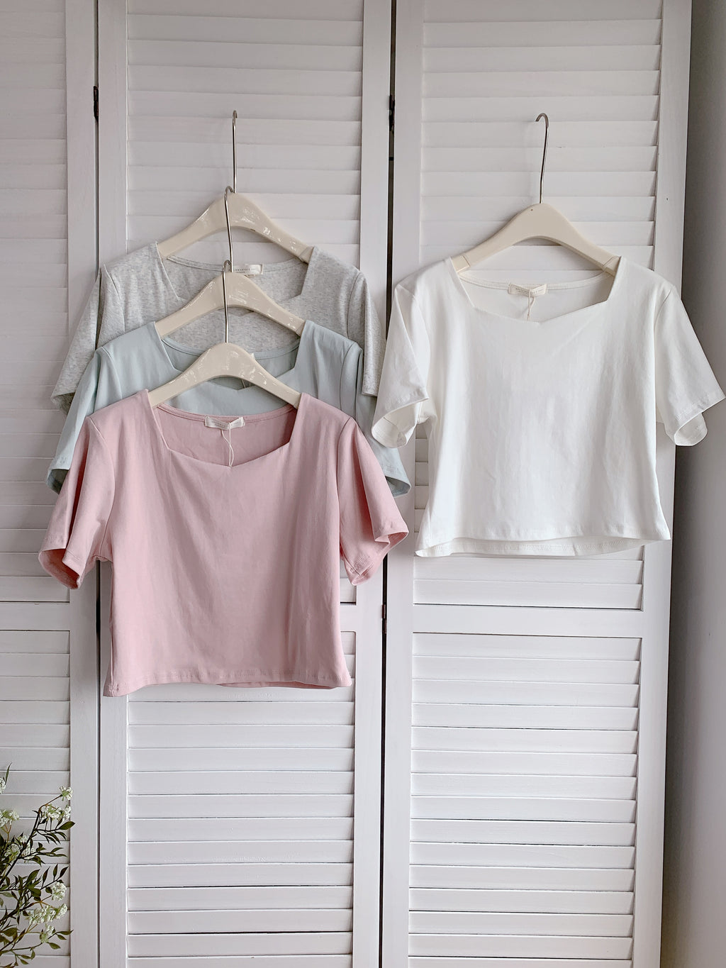 HELLO MILK TEE- 86473  方領上衣