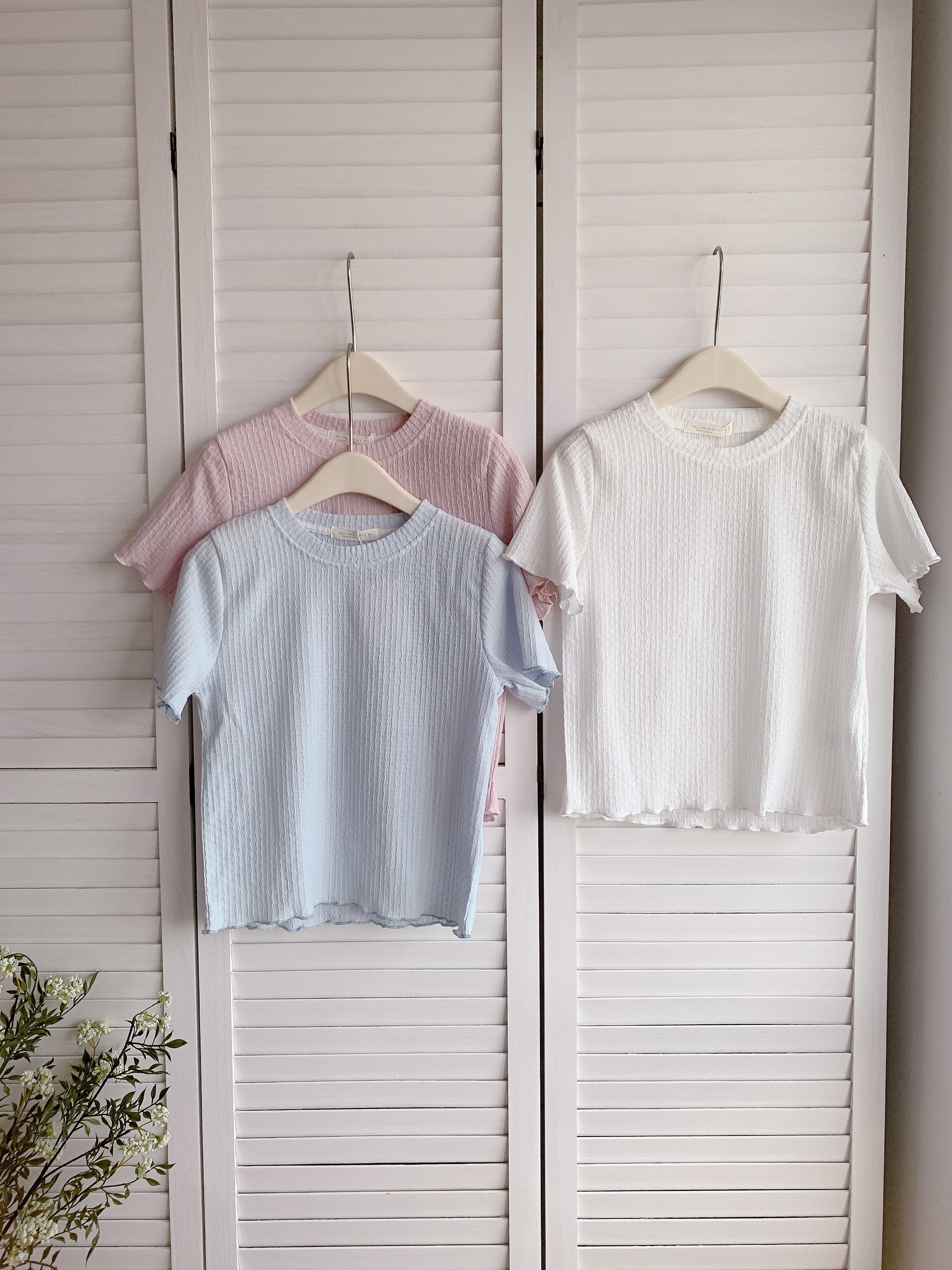 HELLO MILK TEE- 86483  質感圓領衫