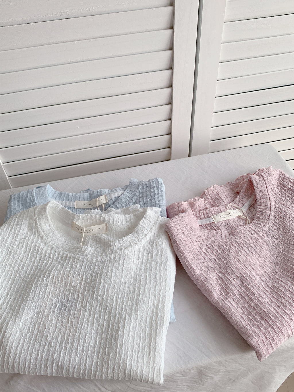 HELLO MILK TEE- 86483  質感圓領衫