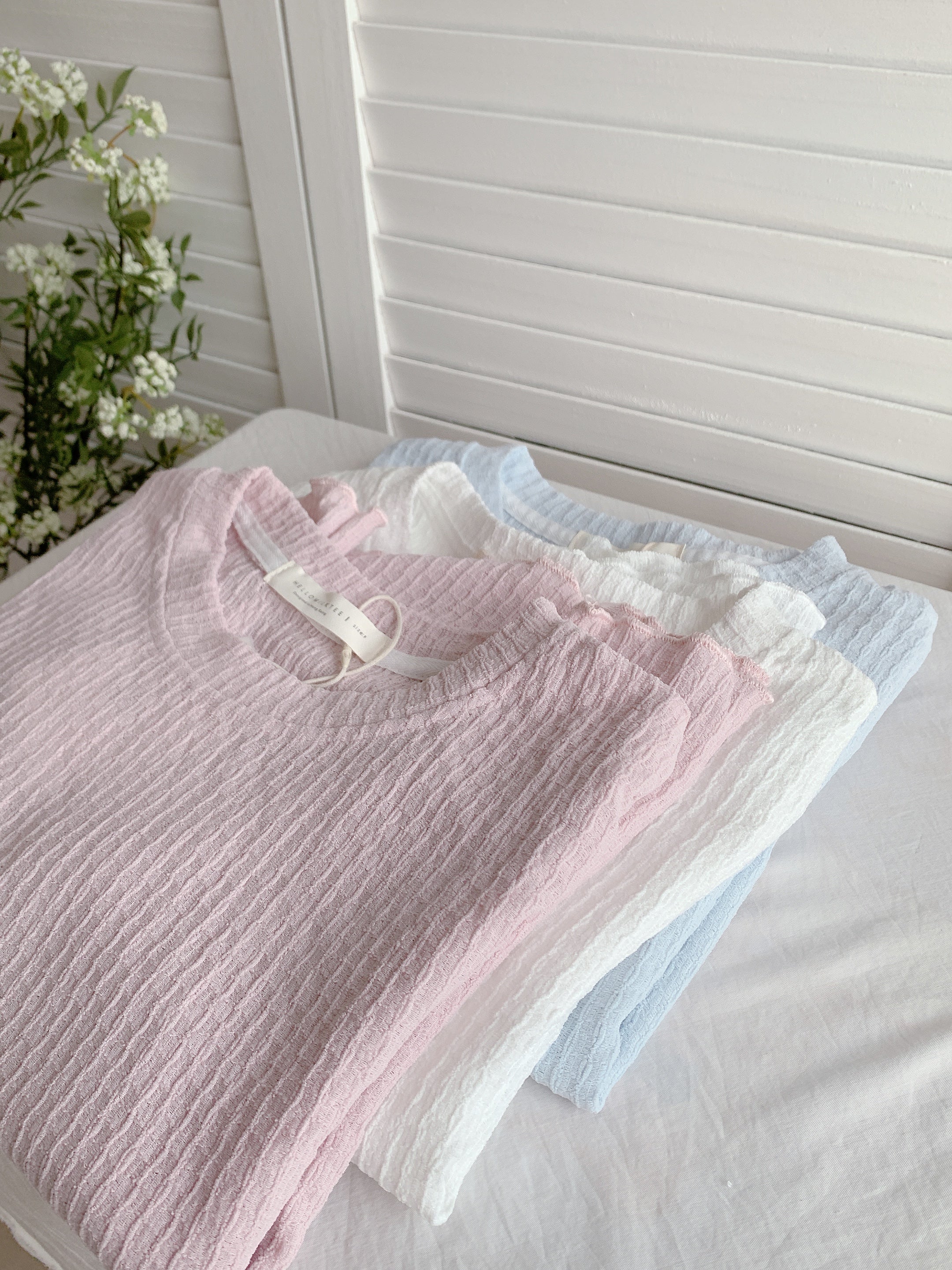 HELLO MILK TEE- 86483  質感圓領衫