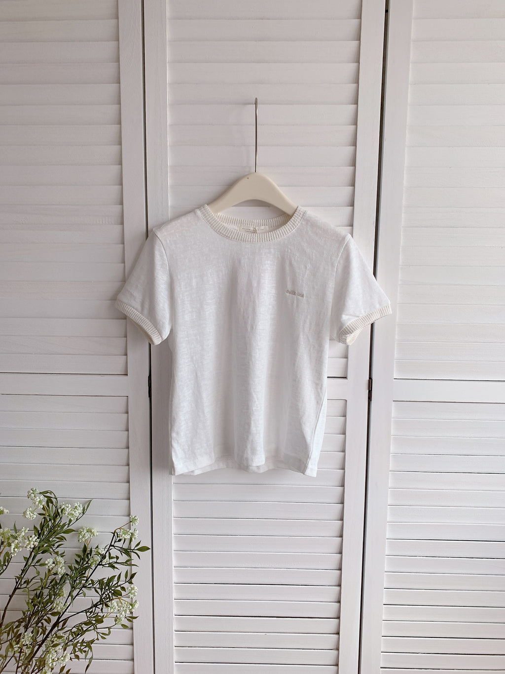 HELLO MILK TEE- 86469  刺繡短袖