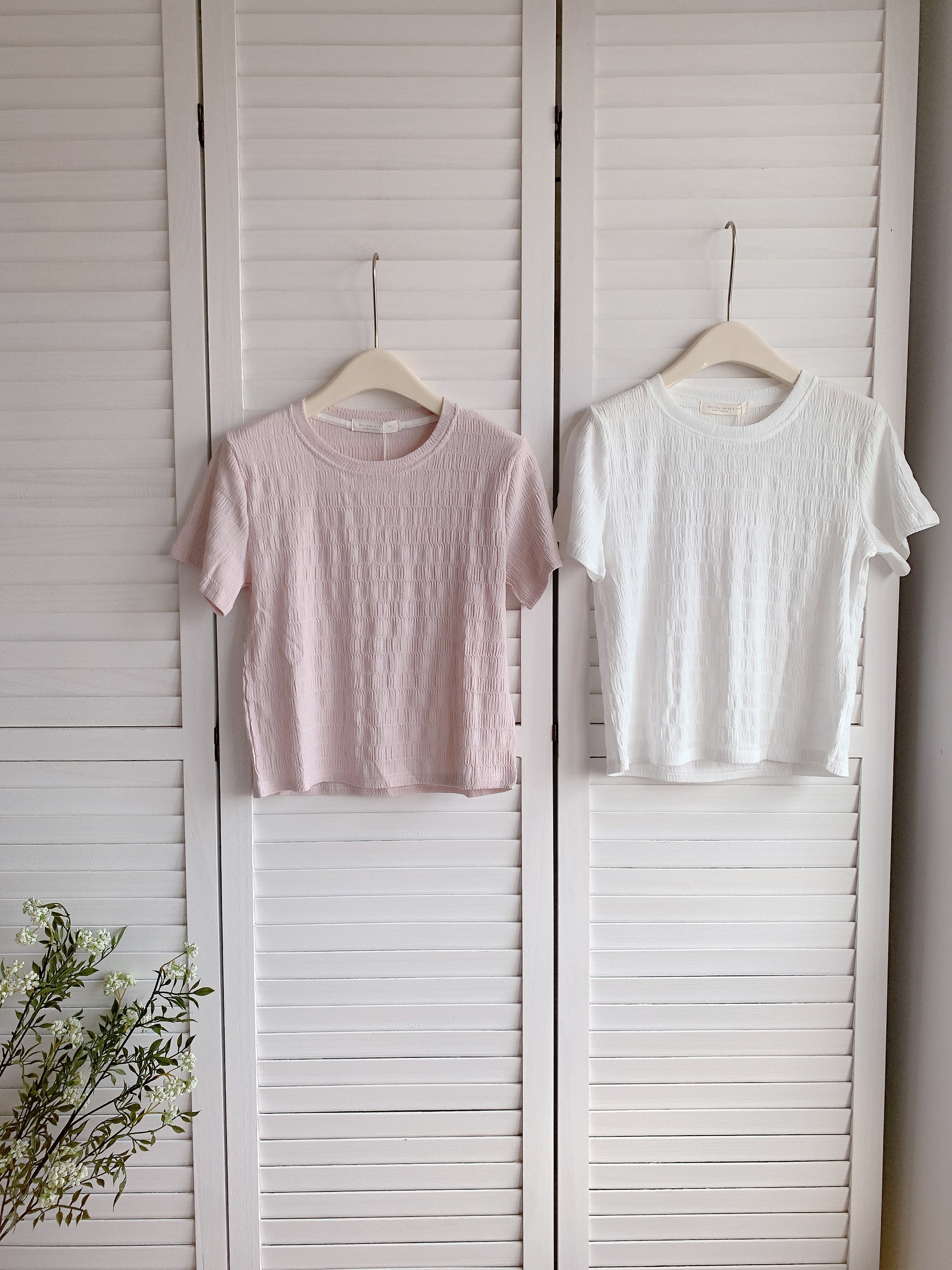 HELLO MILK TEE- 86482  百搭簡約衫