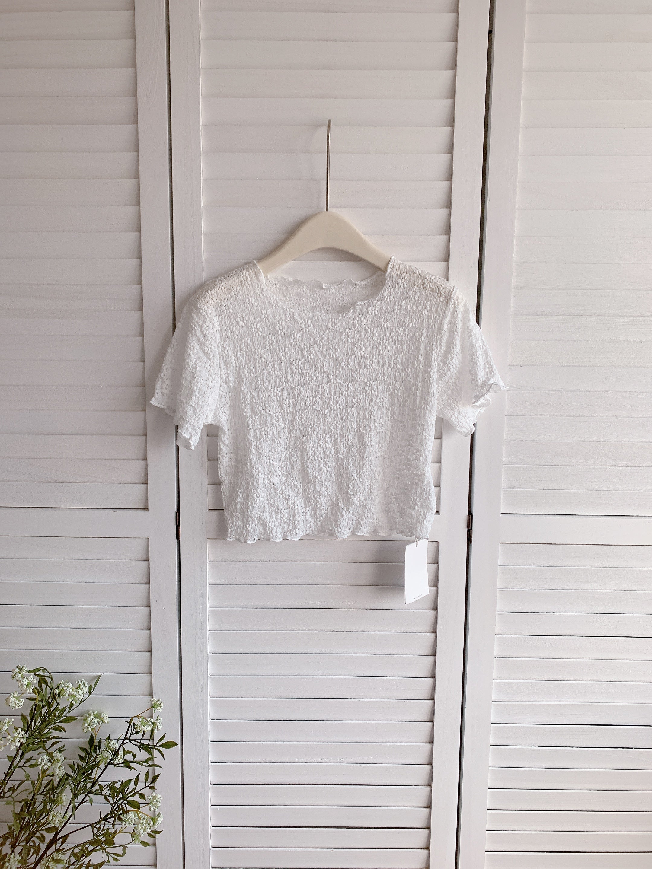 HELLO MILK TEE- 86486  質感小衫