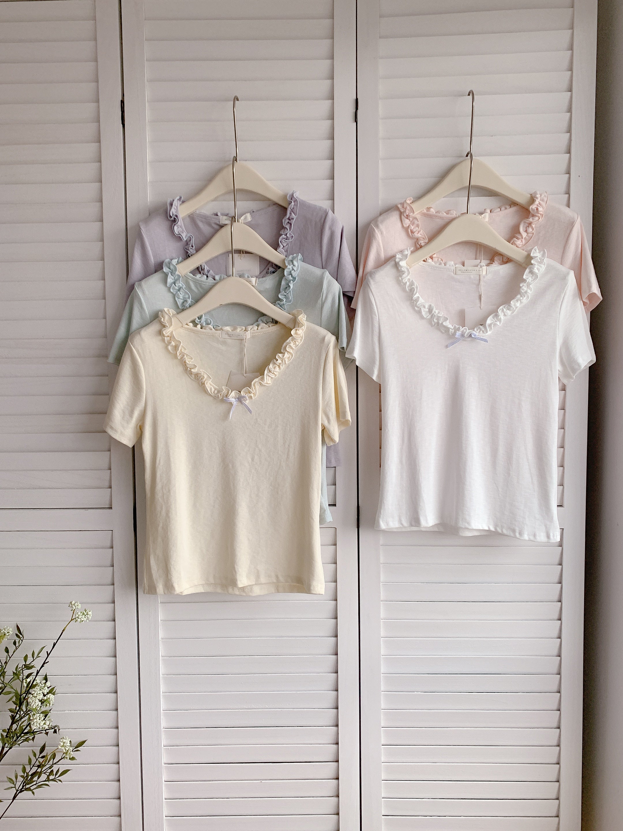 HELLO MILK TEE- 86433  韓系小衫