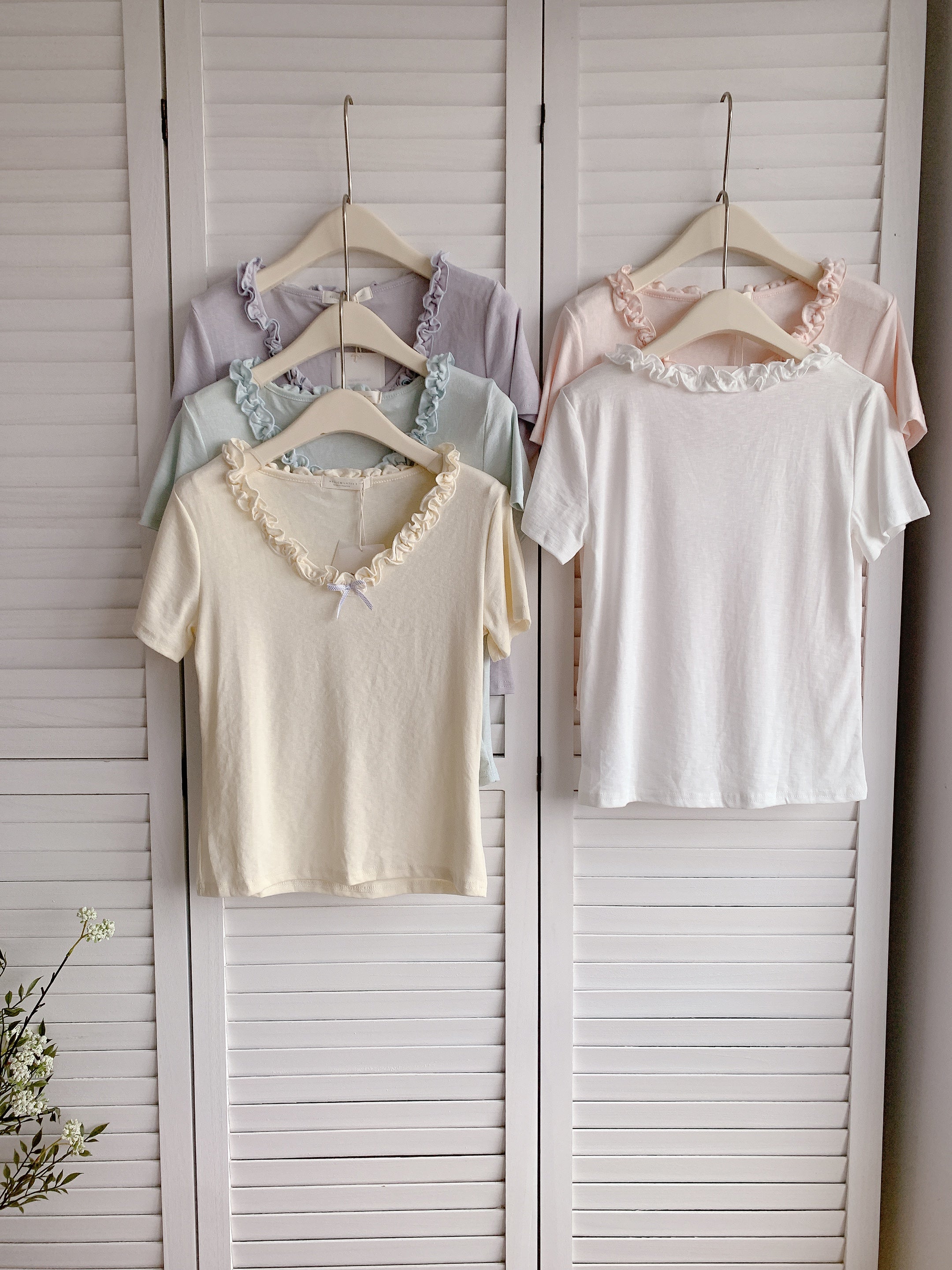 HELLO MILK TEE- 86433  韓系小衫