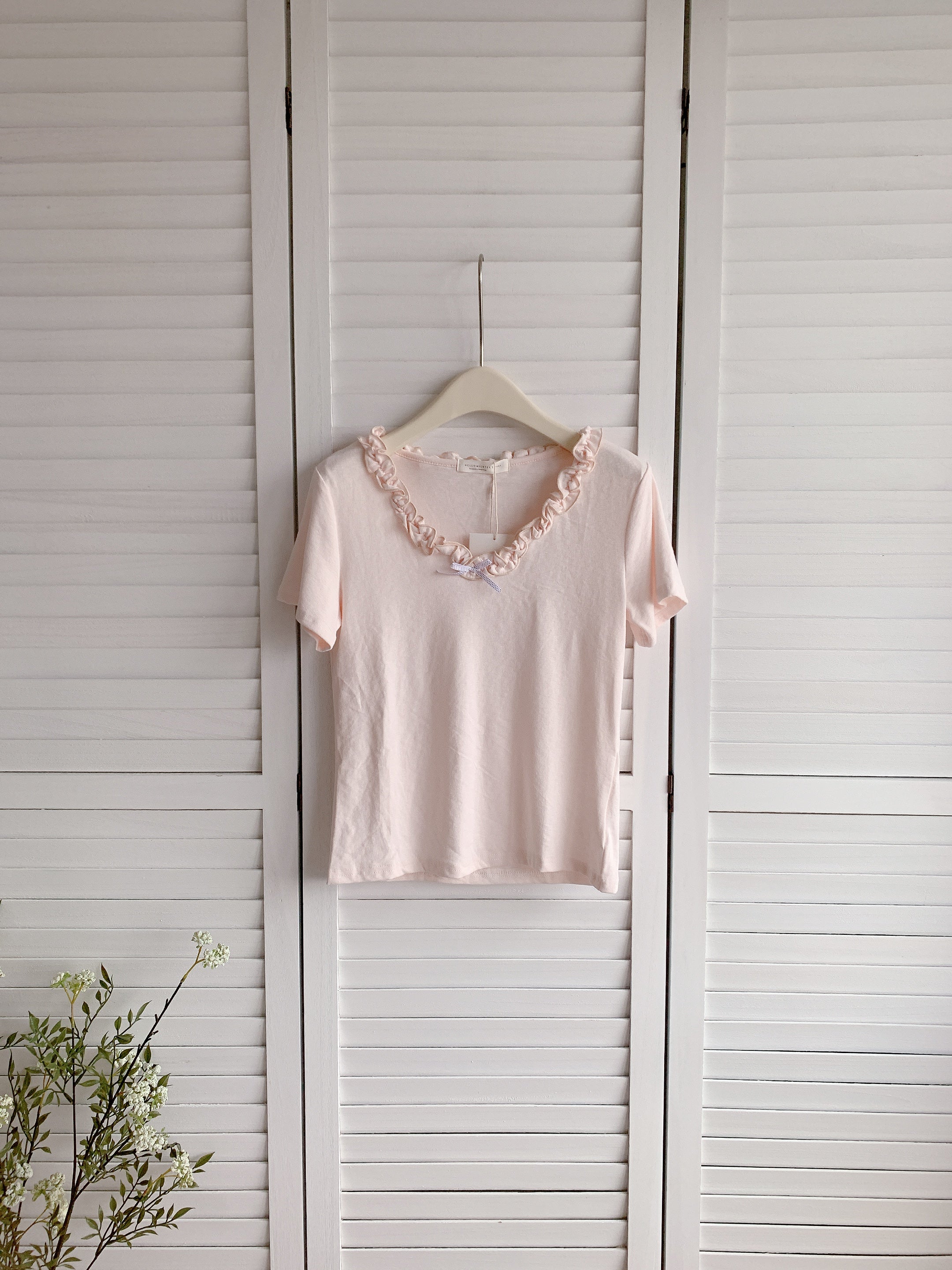 HELLO MILK TEE- 86433  韓系小衫