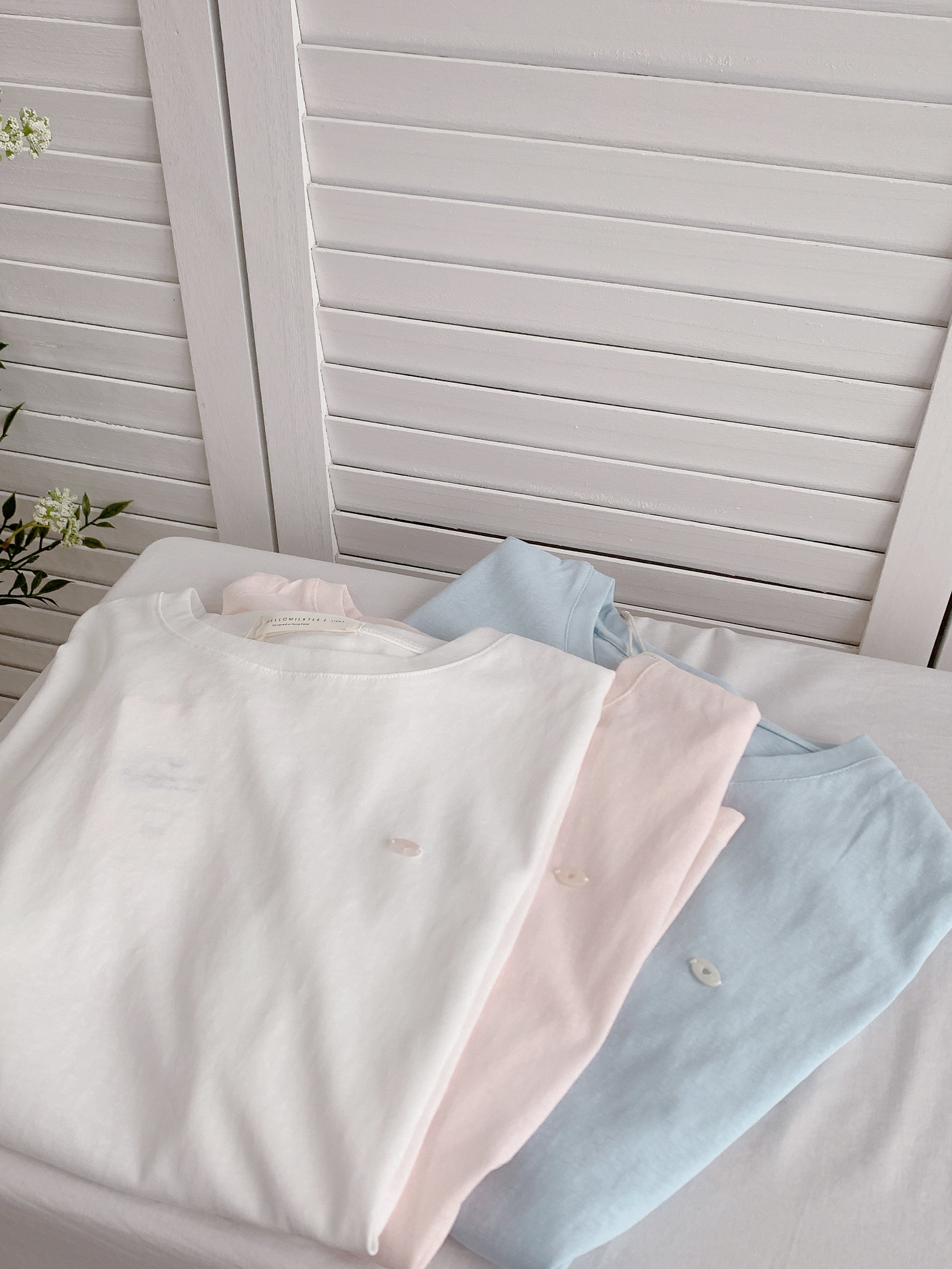 HELLO MILK TEE- 86502  簡約短袖