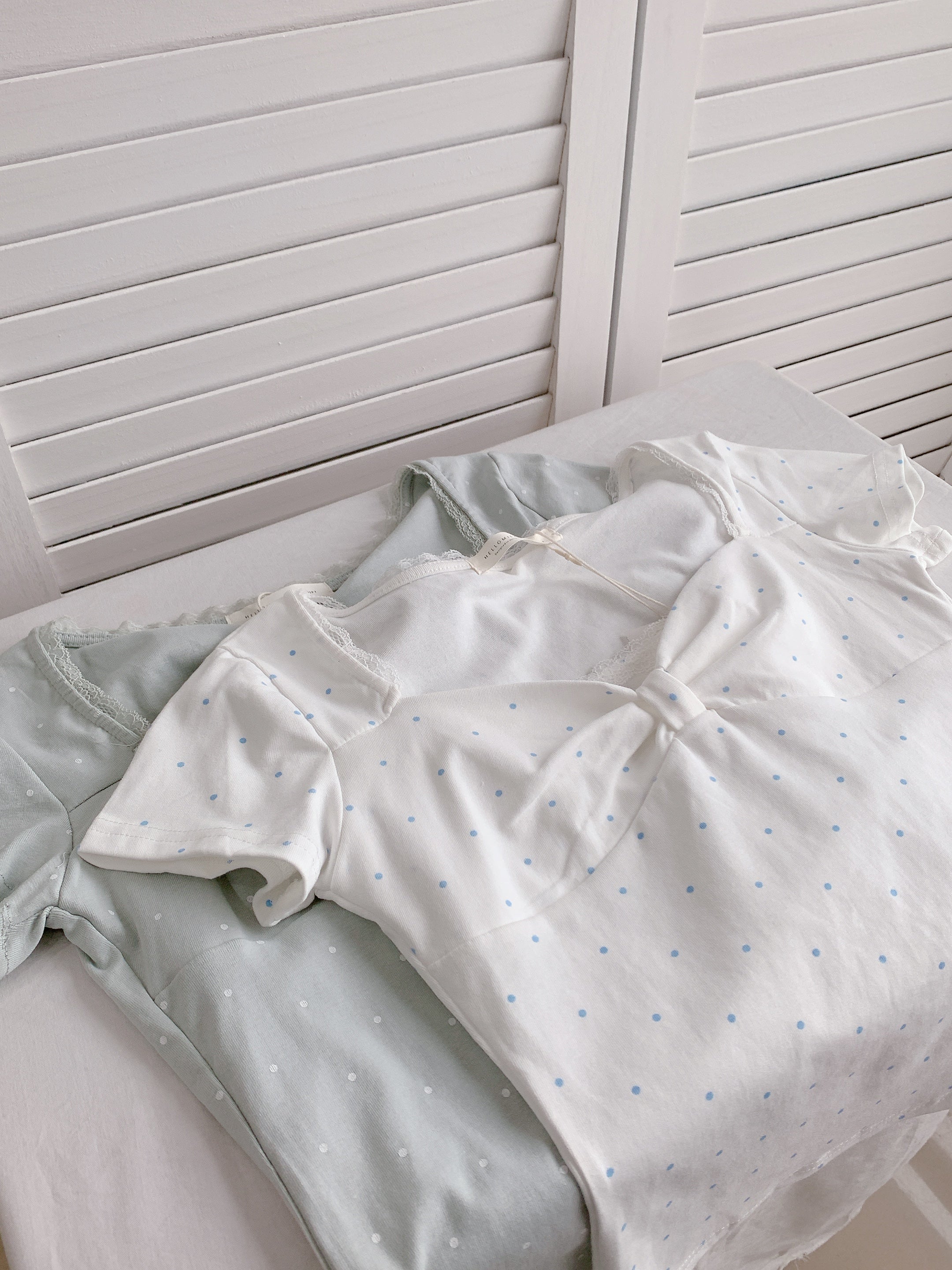 HELLO MILK TEE- 86496  韓系波點衫