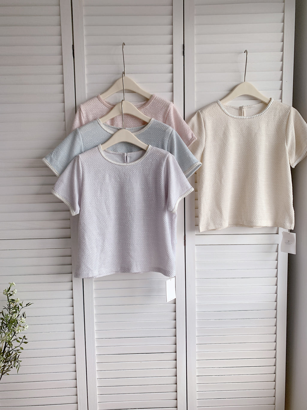 HELLO MILK TEE- 86522  小香風短袖