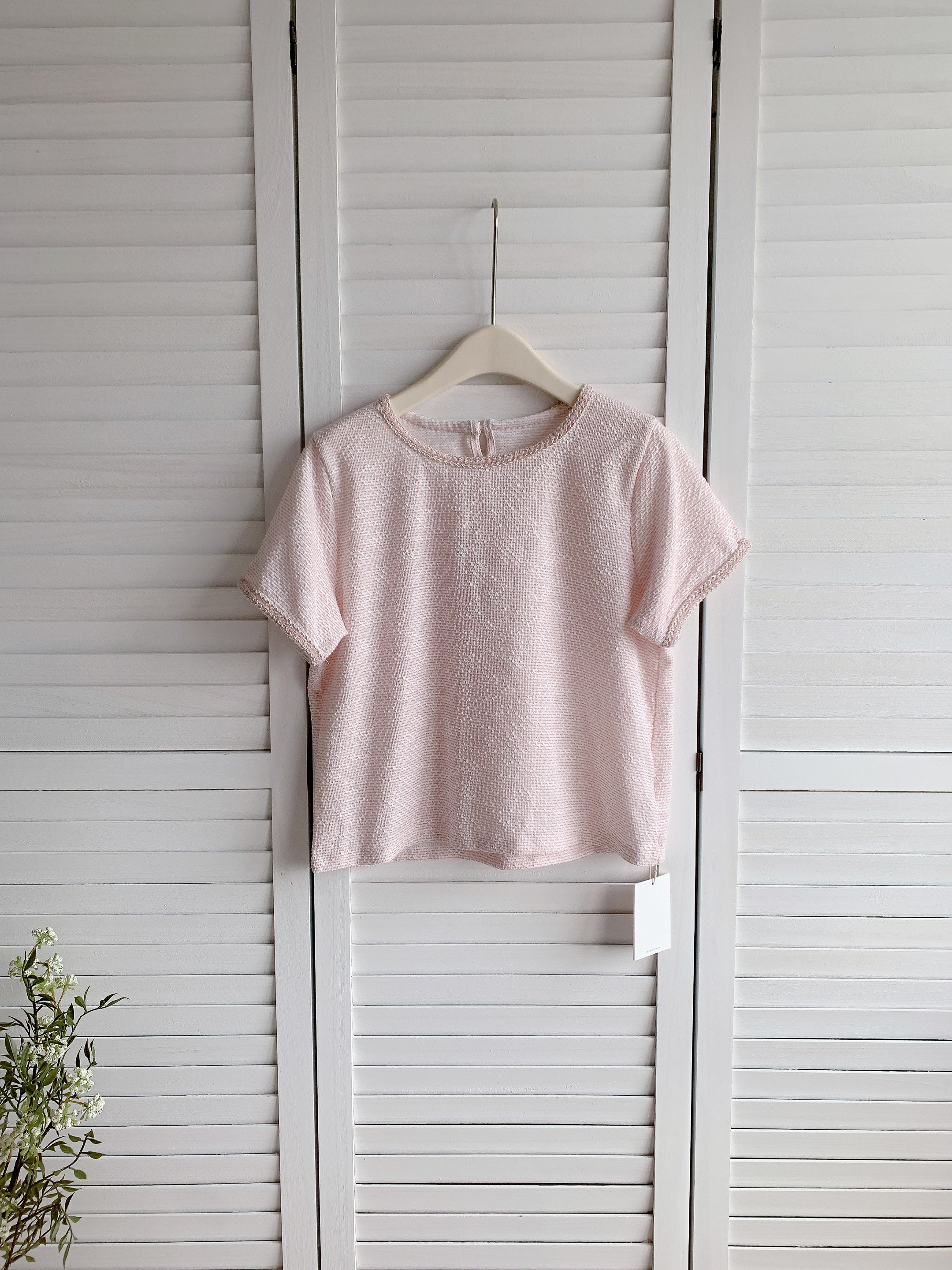 HELLO MILK TEE- 86522  小香風短袖