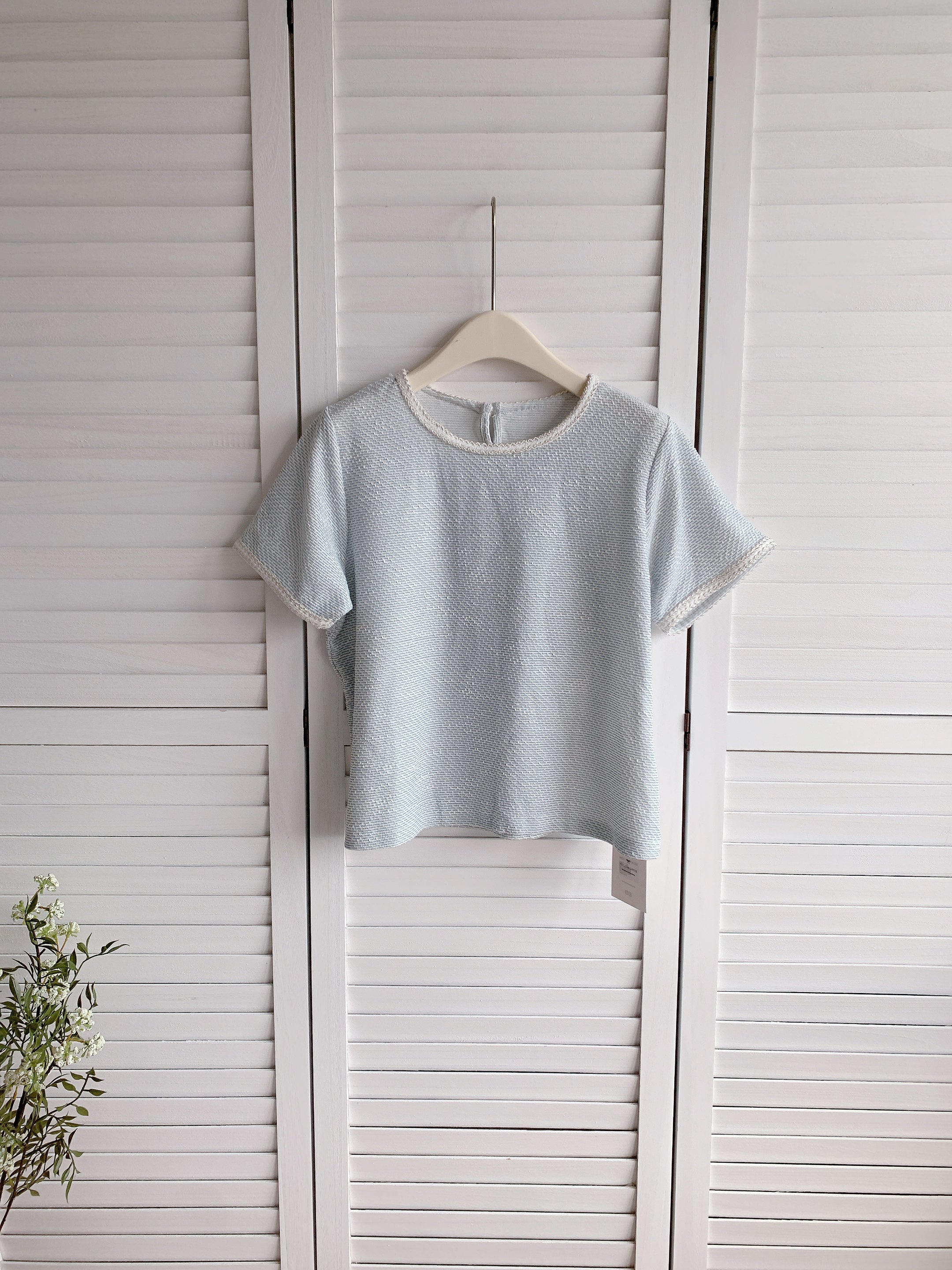 HELLO MILK TEE- 86522  小香風短袖
