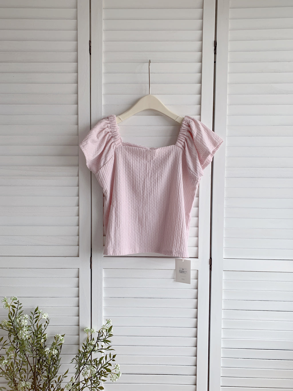 HELLO MILK TEE- 86477  方領上衣