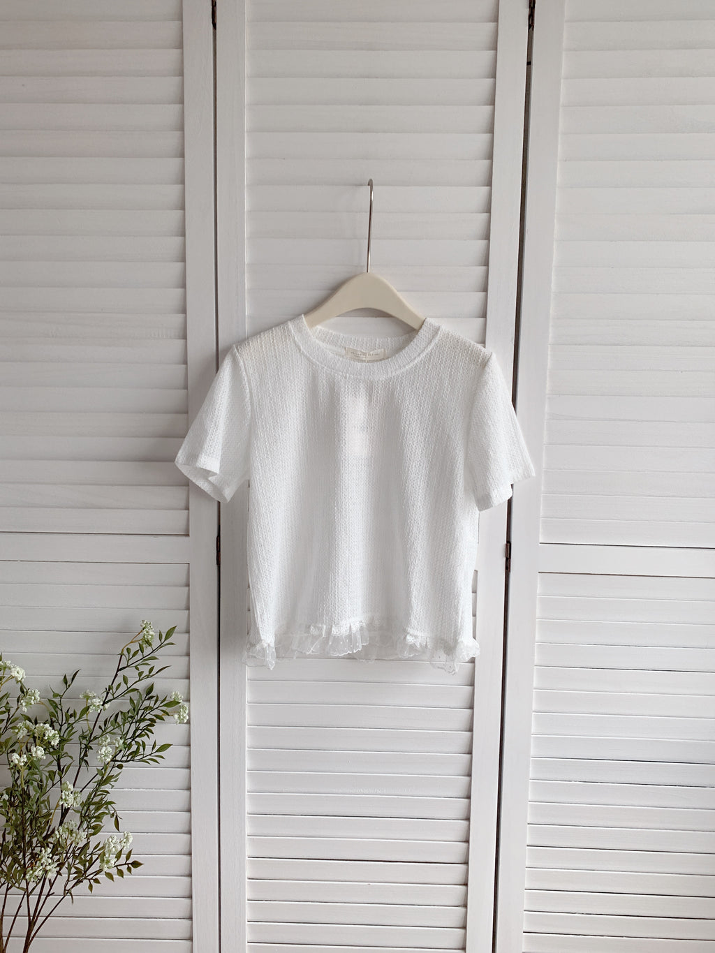 HELLO MILK TEE- 86484  百搭拼接衫
