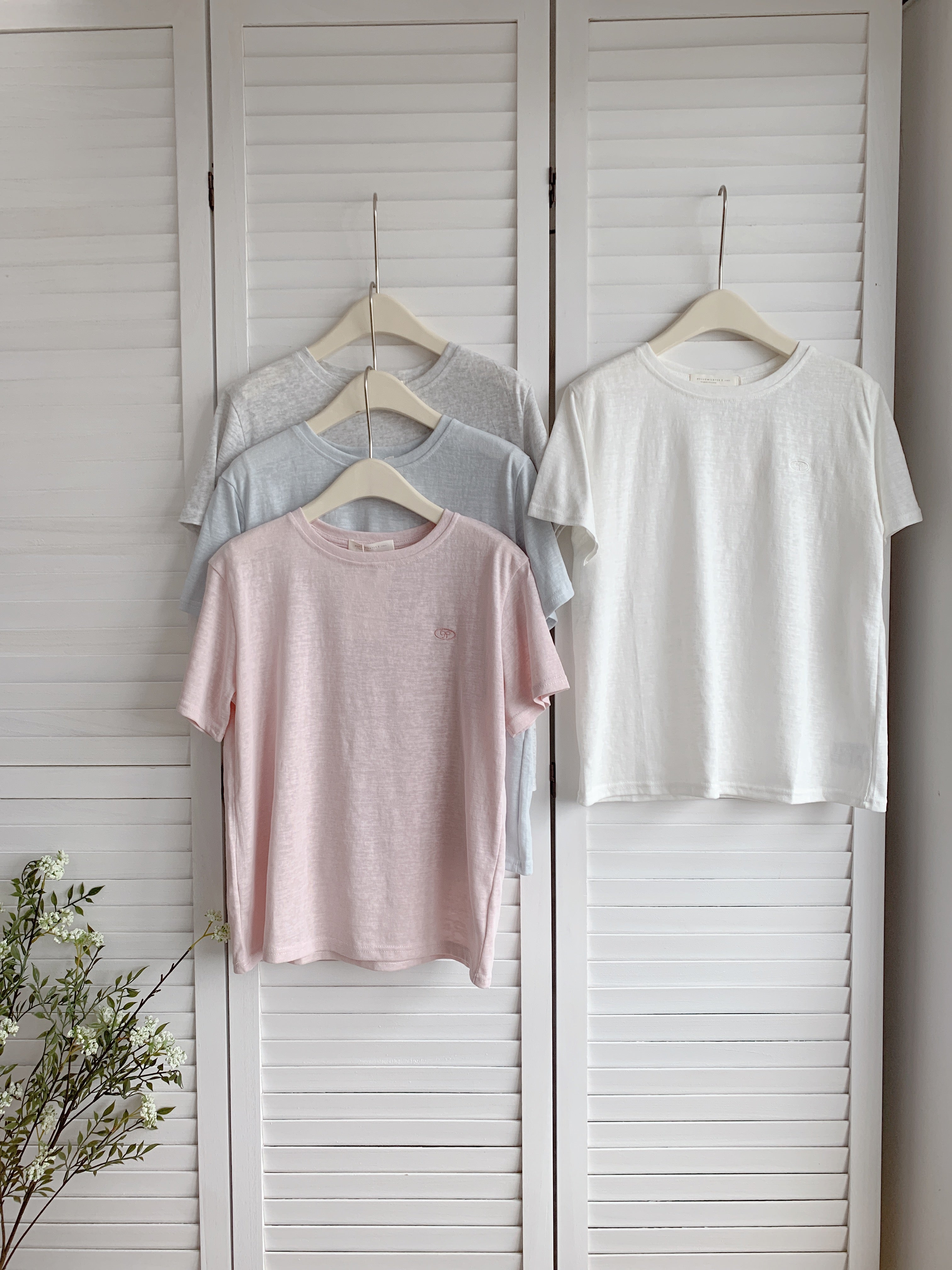 HELLO MILK TEE- 86537  刺繍短袖