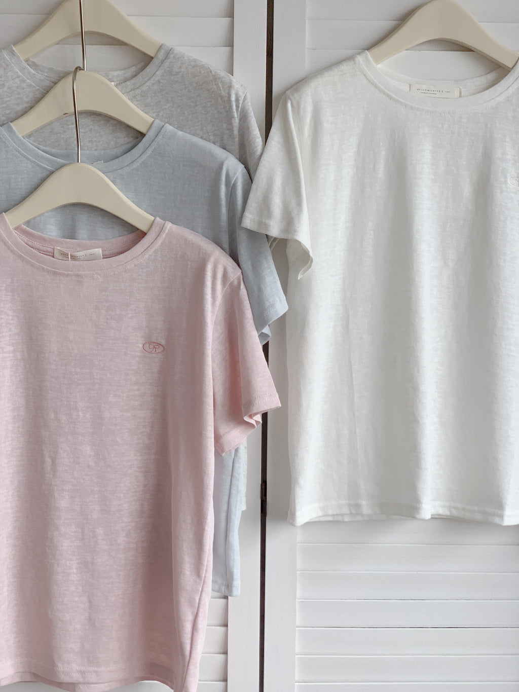 HELLO MILK TEE- 86537  刺繍短袖