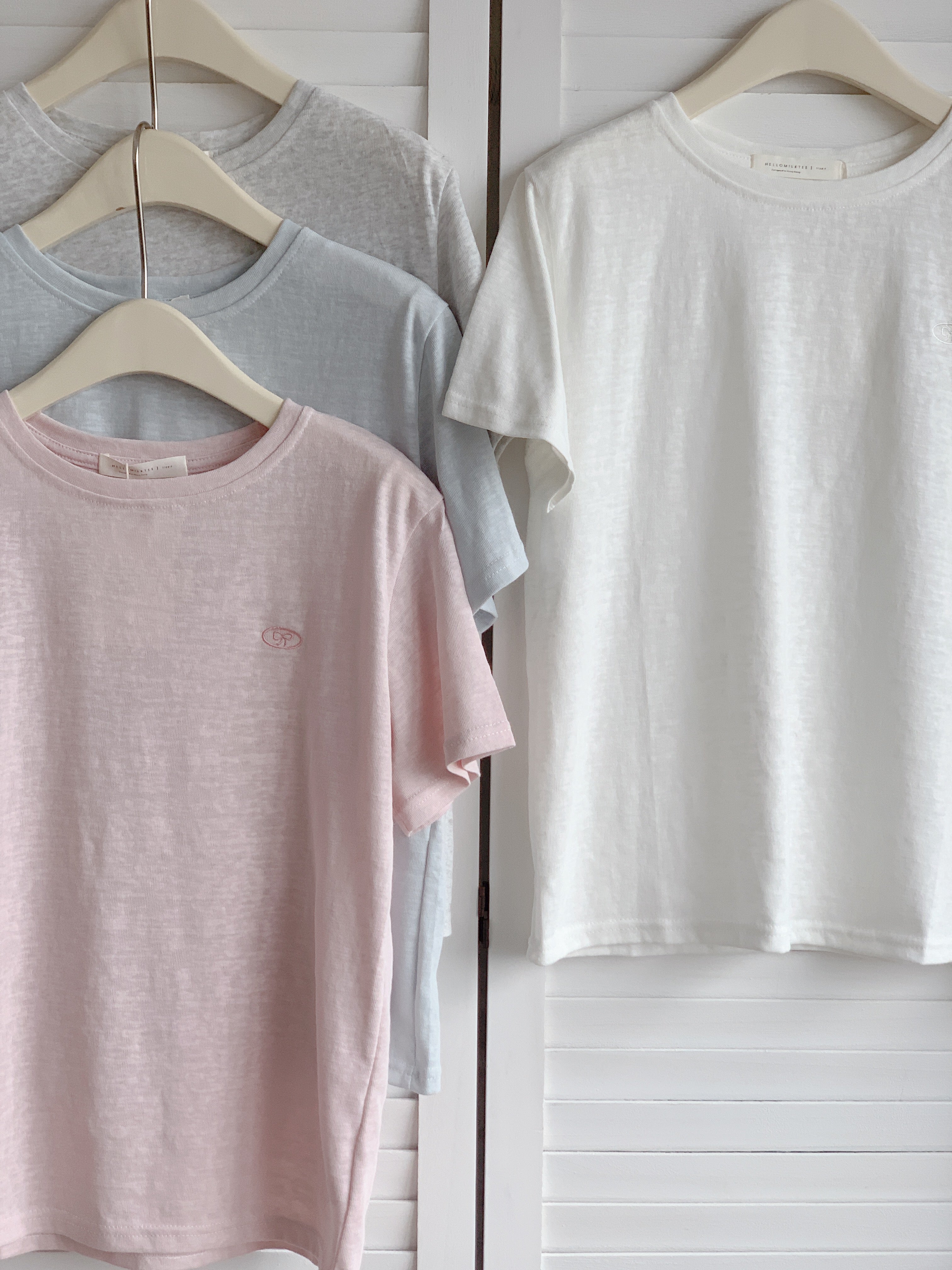 HELLO MILK TEE- 86537  刺繍短袖