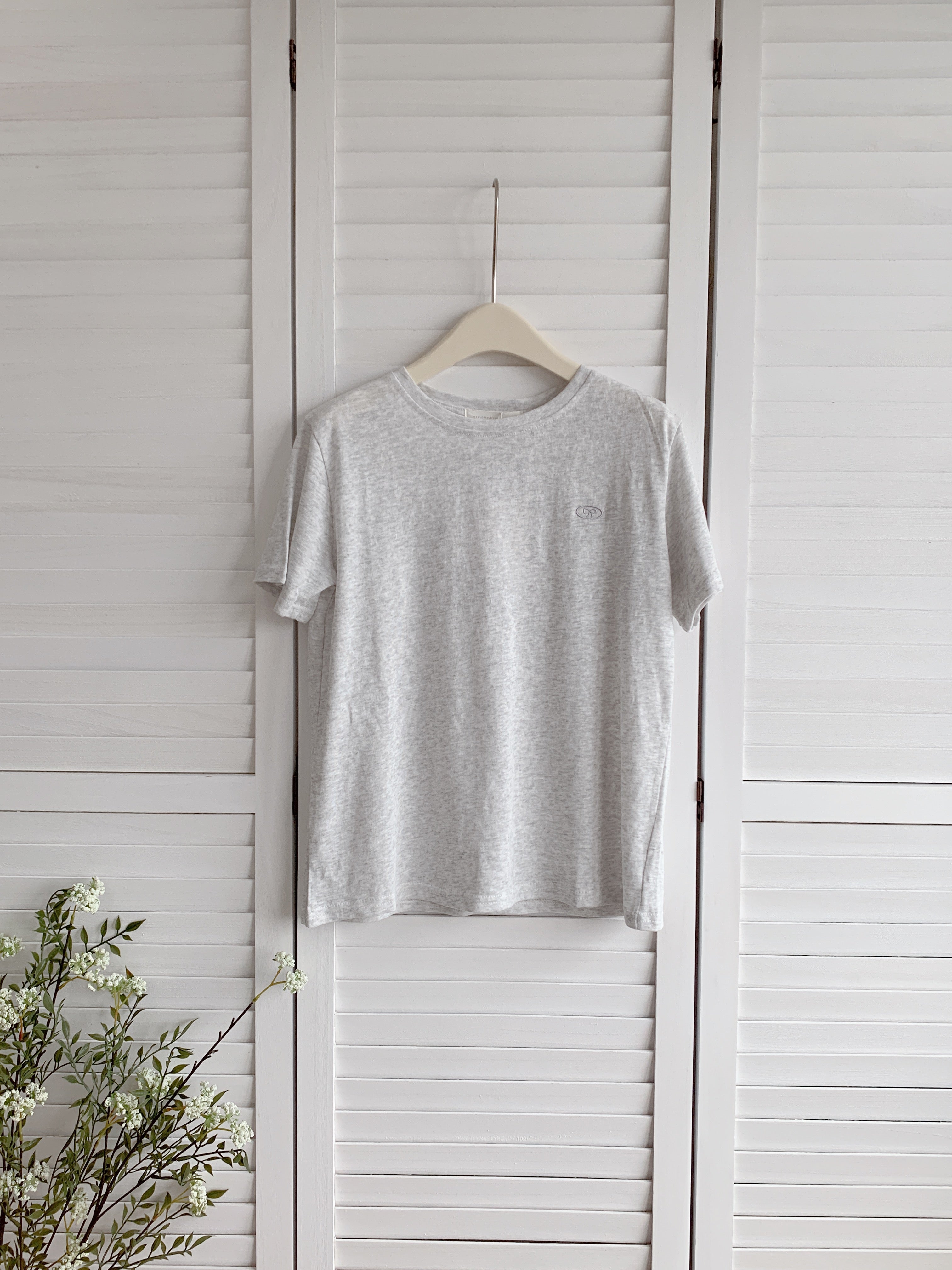 HELLO MILK TEE- 86537  刺繍短袖