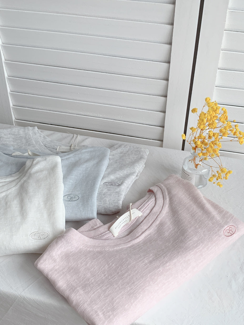 HELLO MILK TEE- 86537  刺繍短袖