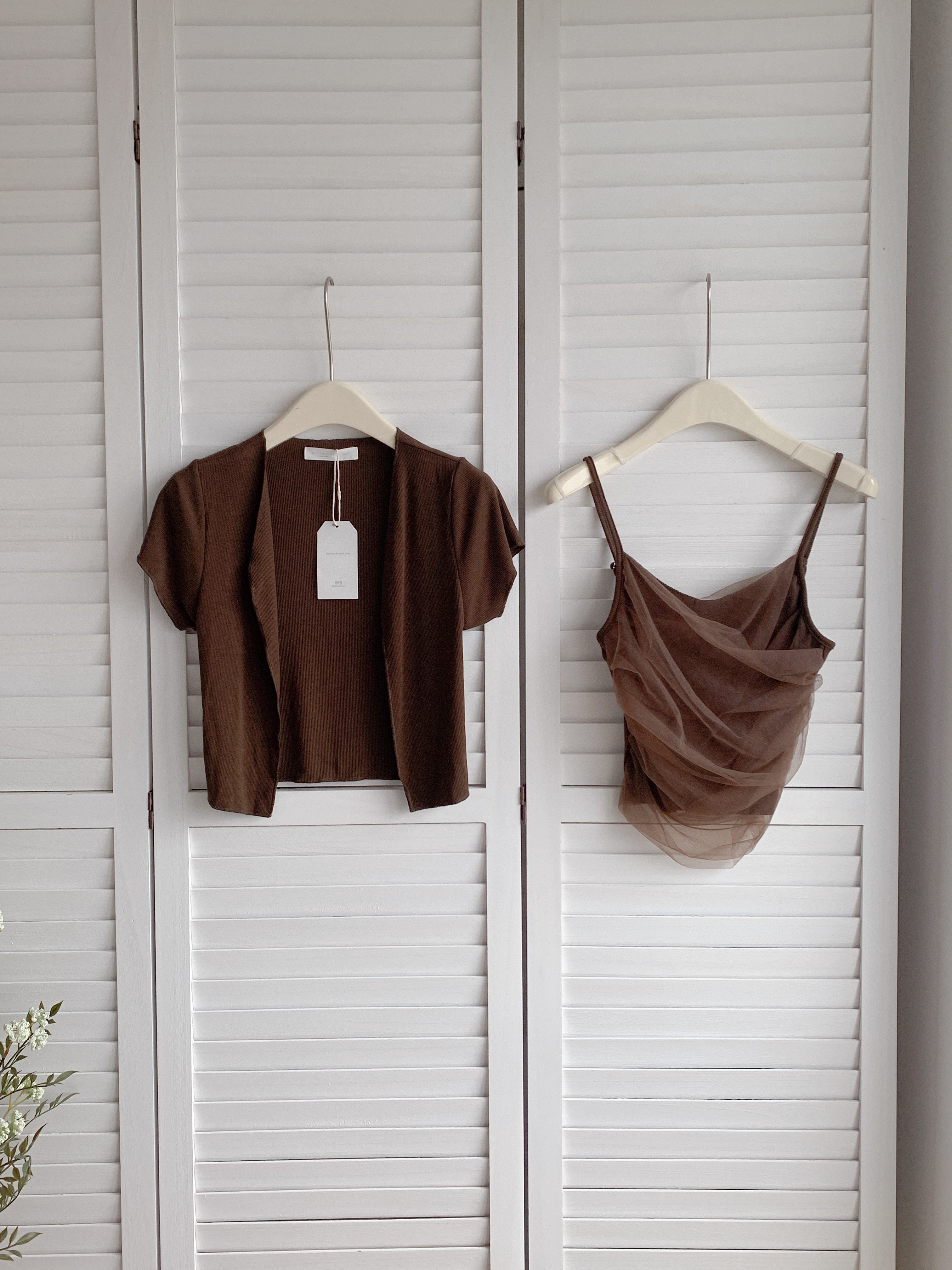HELLO MILK TEE- 86348  網紗兩件套