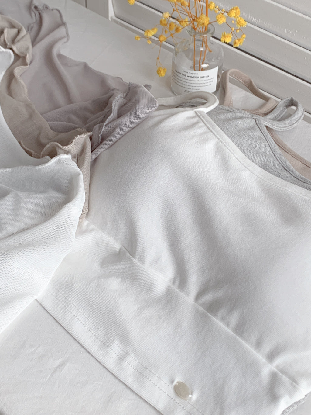 HELLO MILK TEE- 86521  褶皺套裝有墊上衣