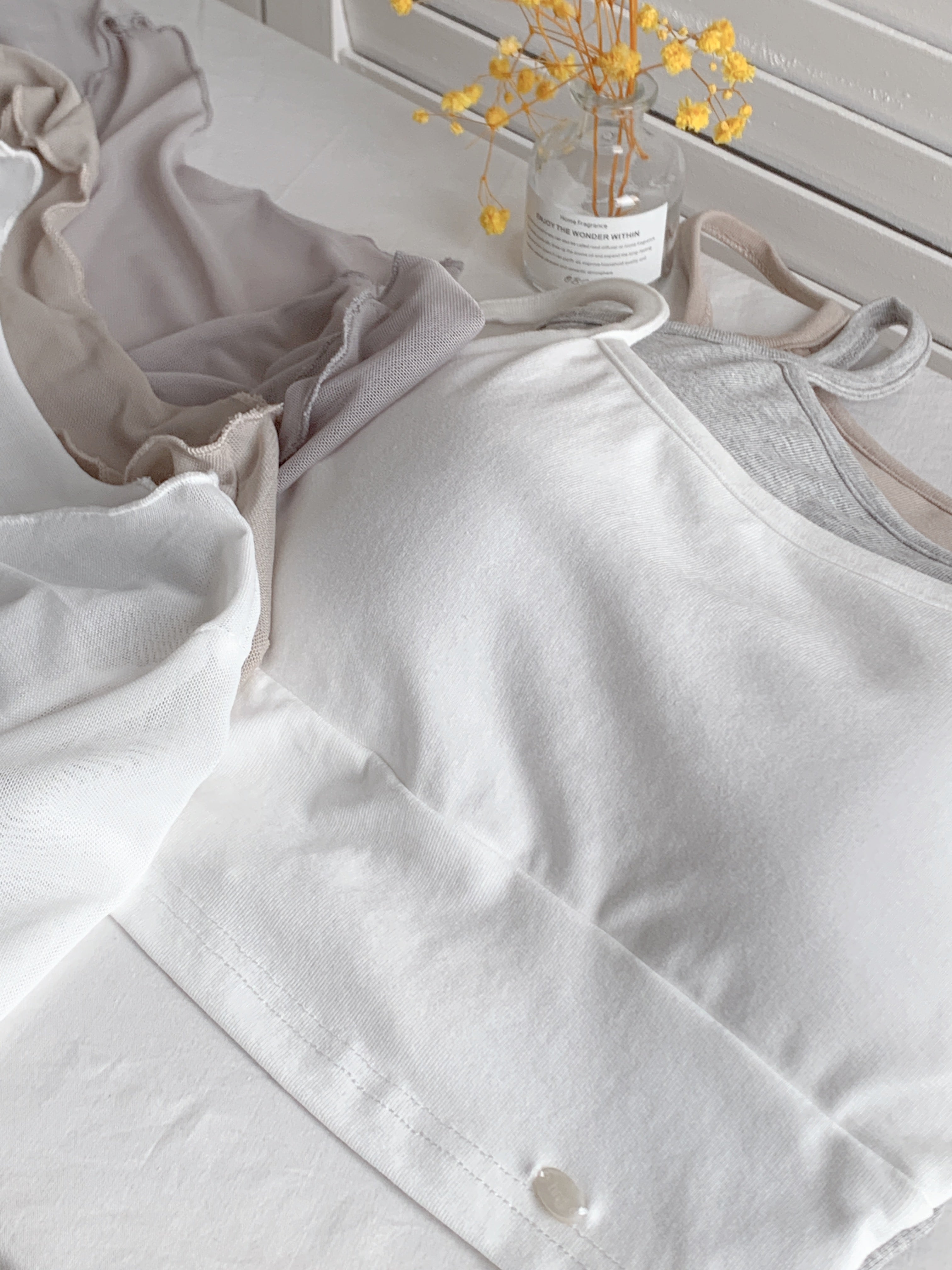HELLO MILK TEE- 86521  褶皺套裝有墊上衣