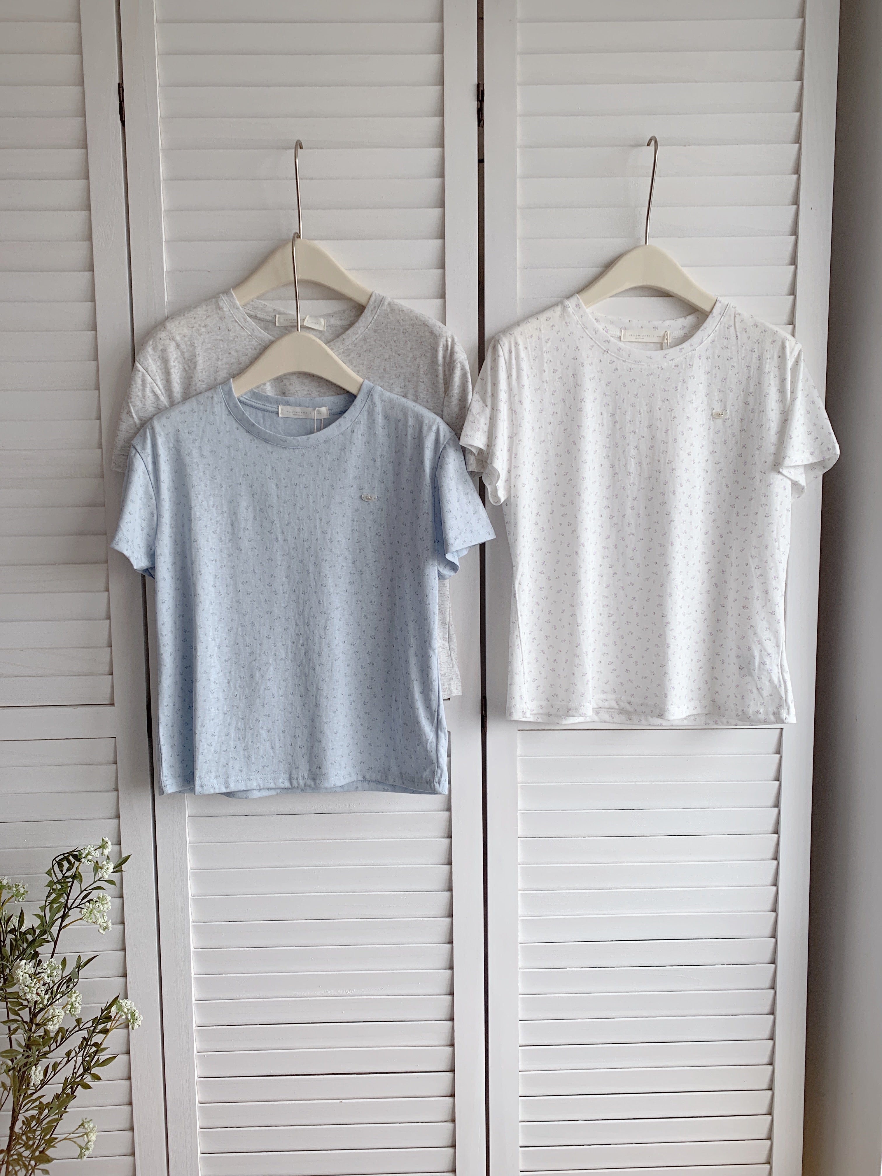 HELLO MILK TEE- 86568  碎花短袖