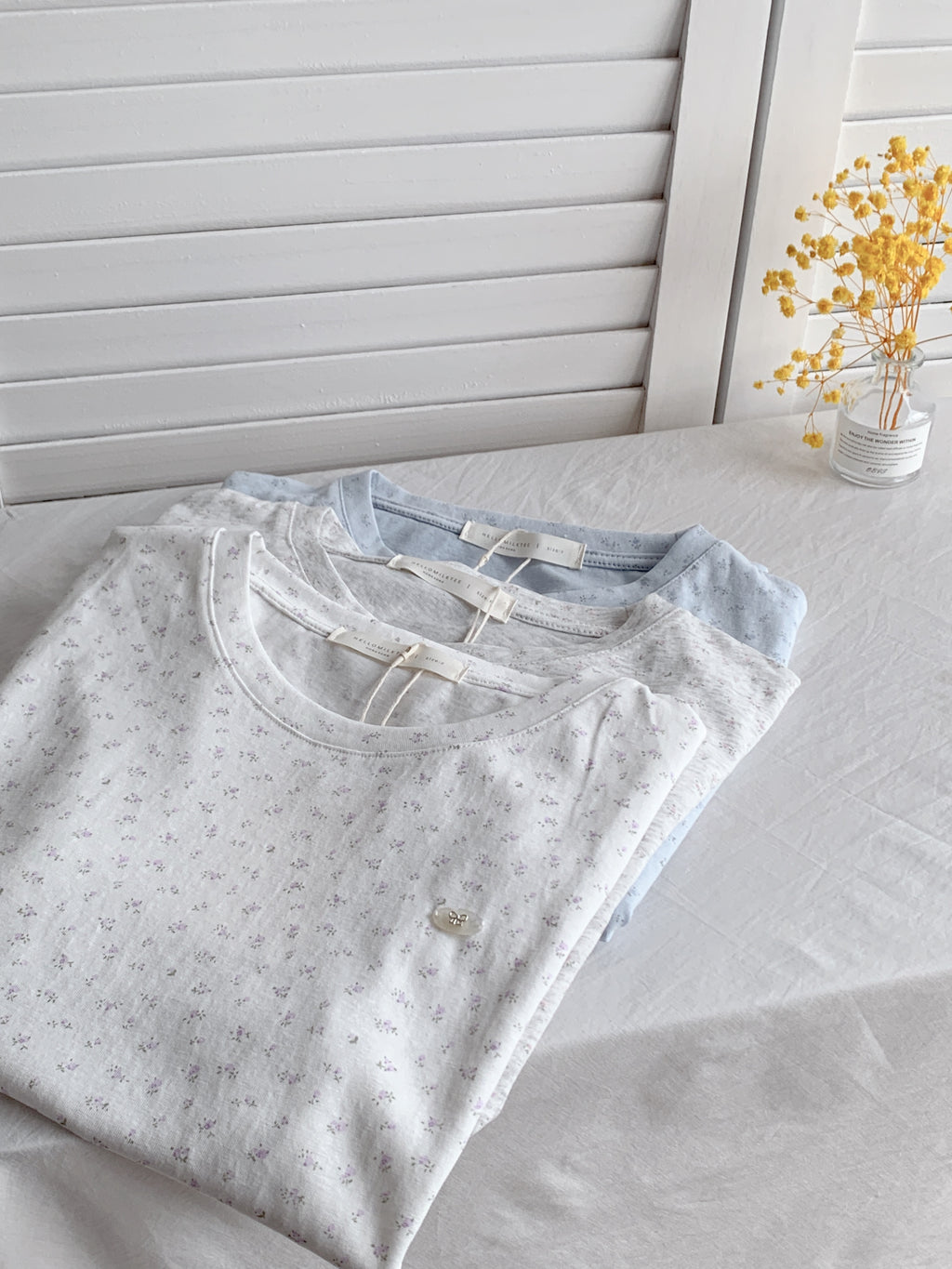 HELLO MILK TEE- 86568  碎花短袖