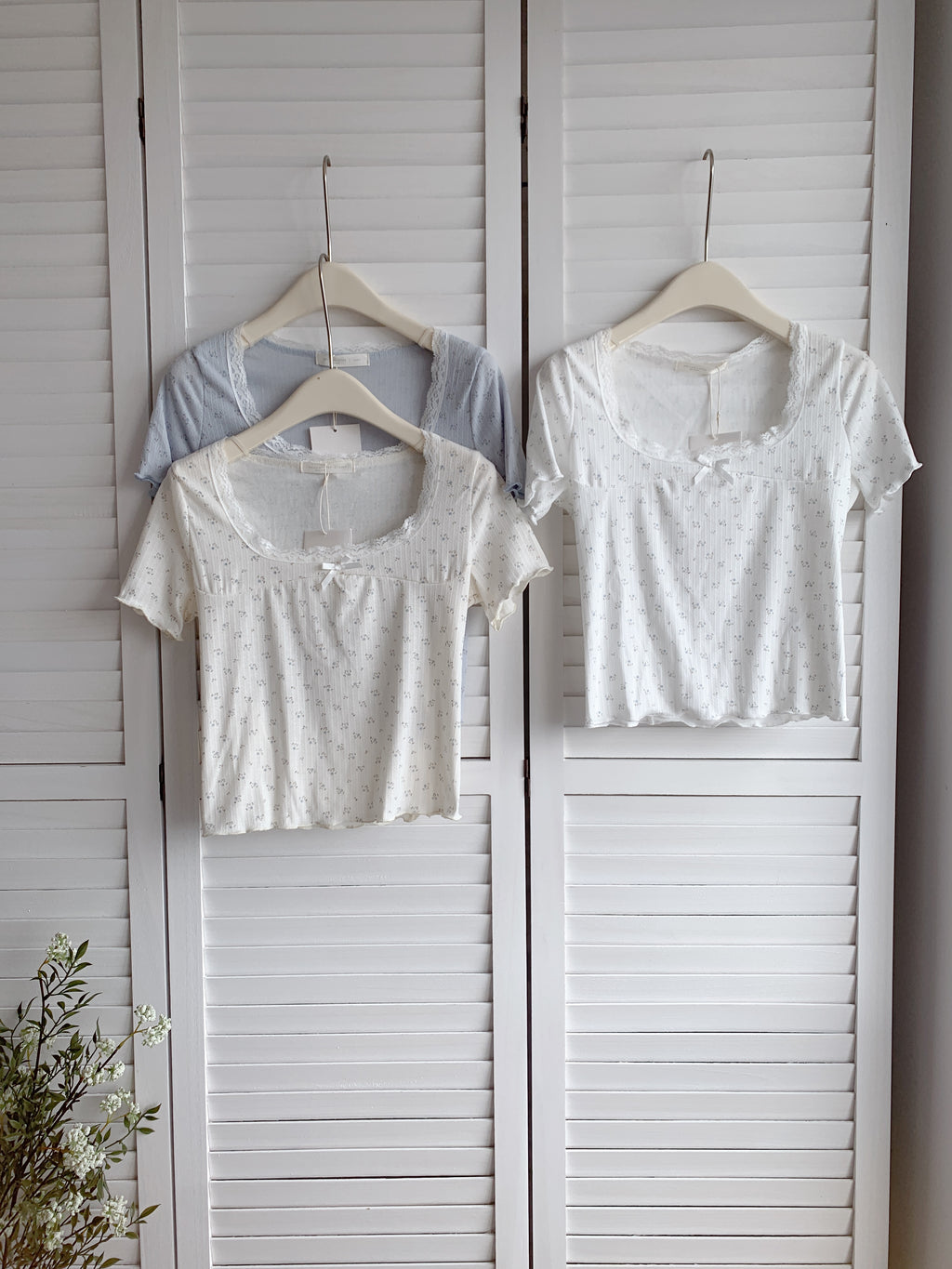 HELLO MILK TEE- 86583  方領上衣