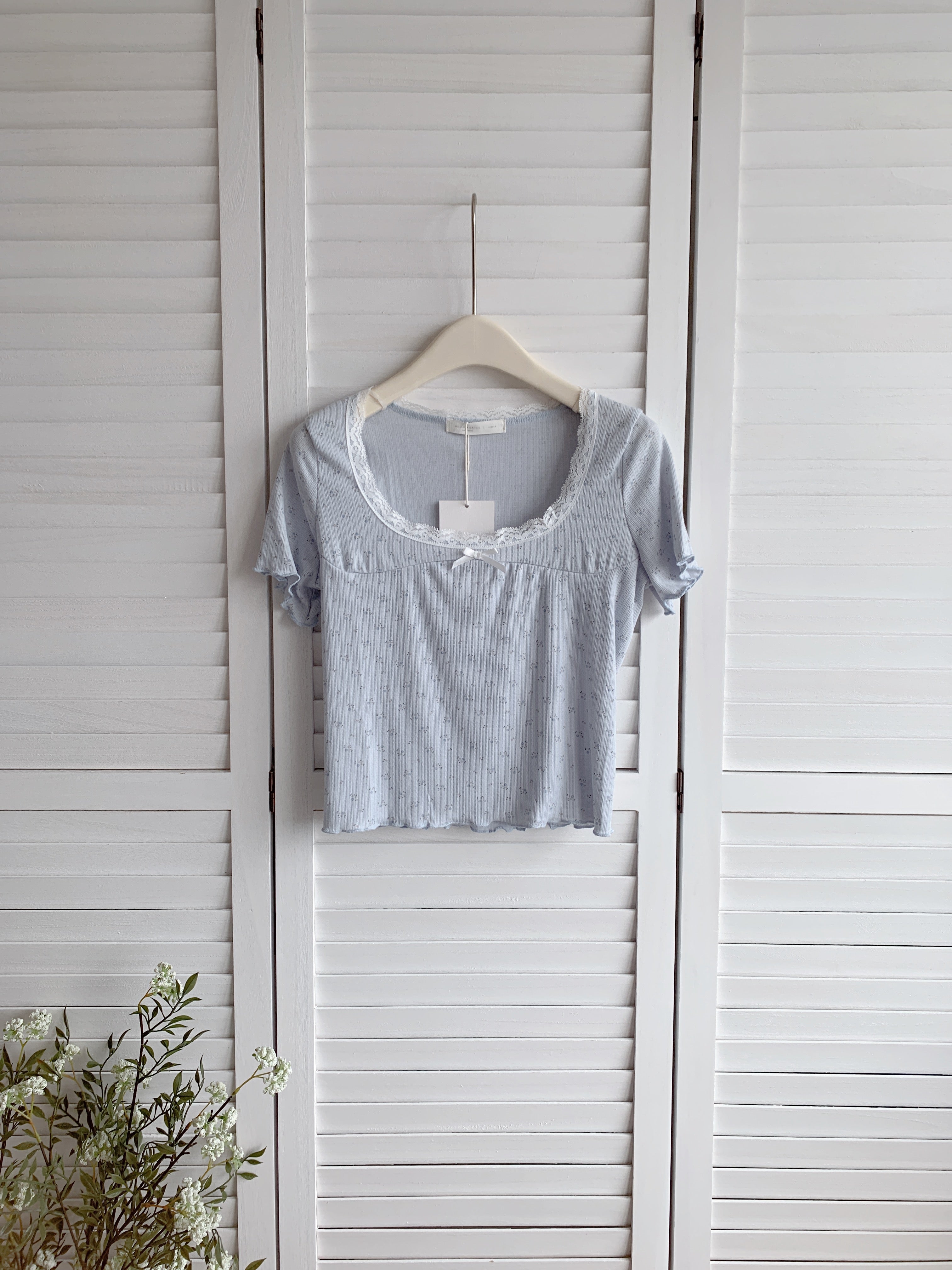 HELLO MILK TEE- 86583  方領上衣