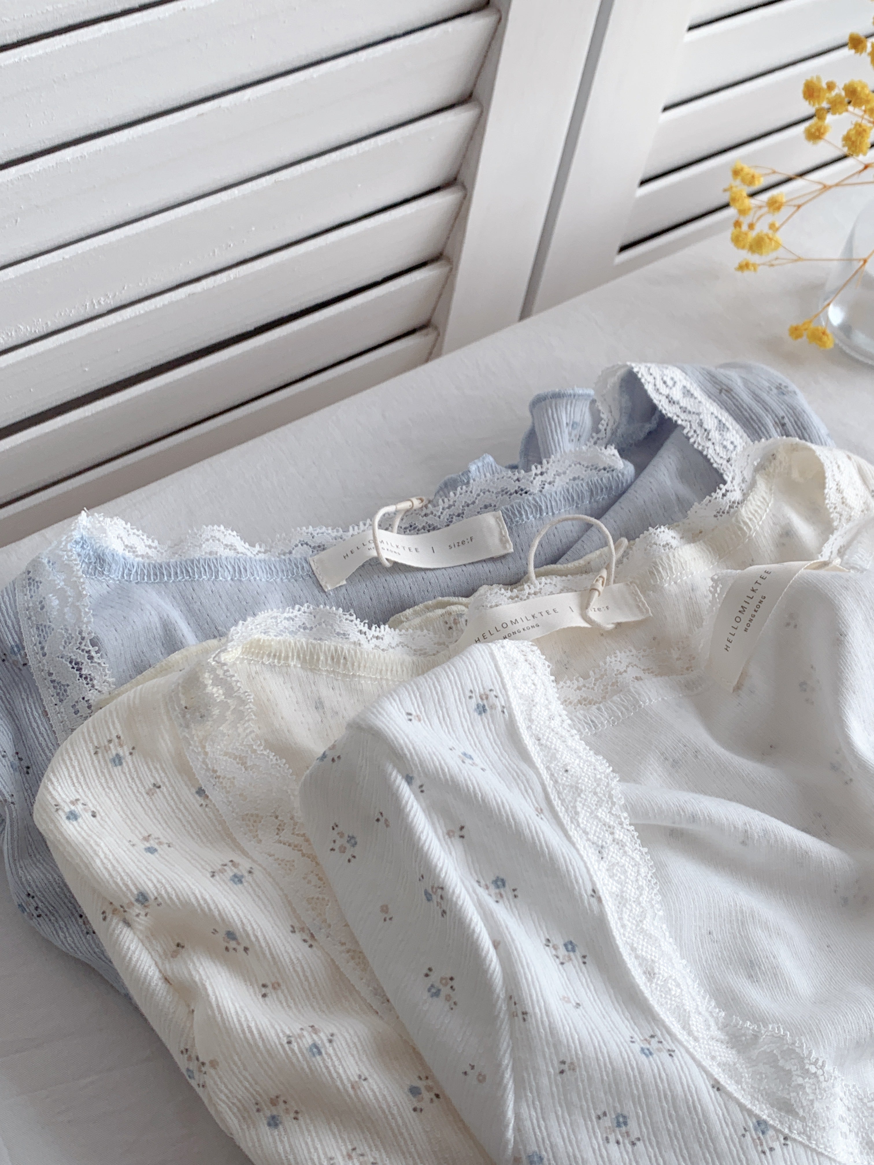 HELLO MILK TEE- 86583  方領上衣