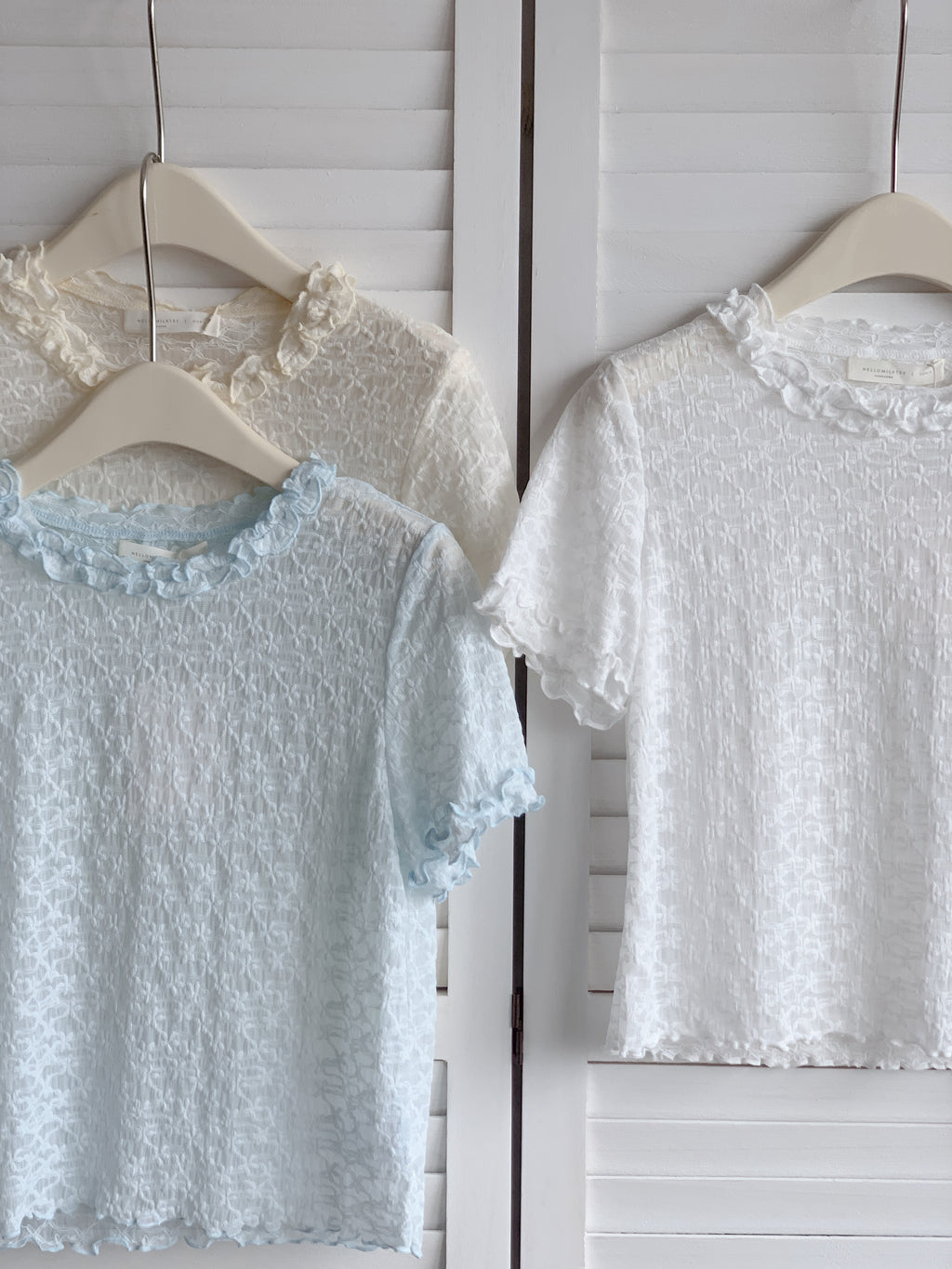 HELLO MILK TEE- 86634  設計感小衫