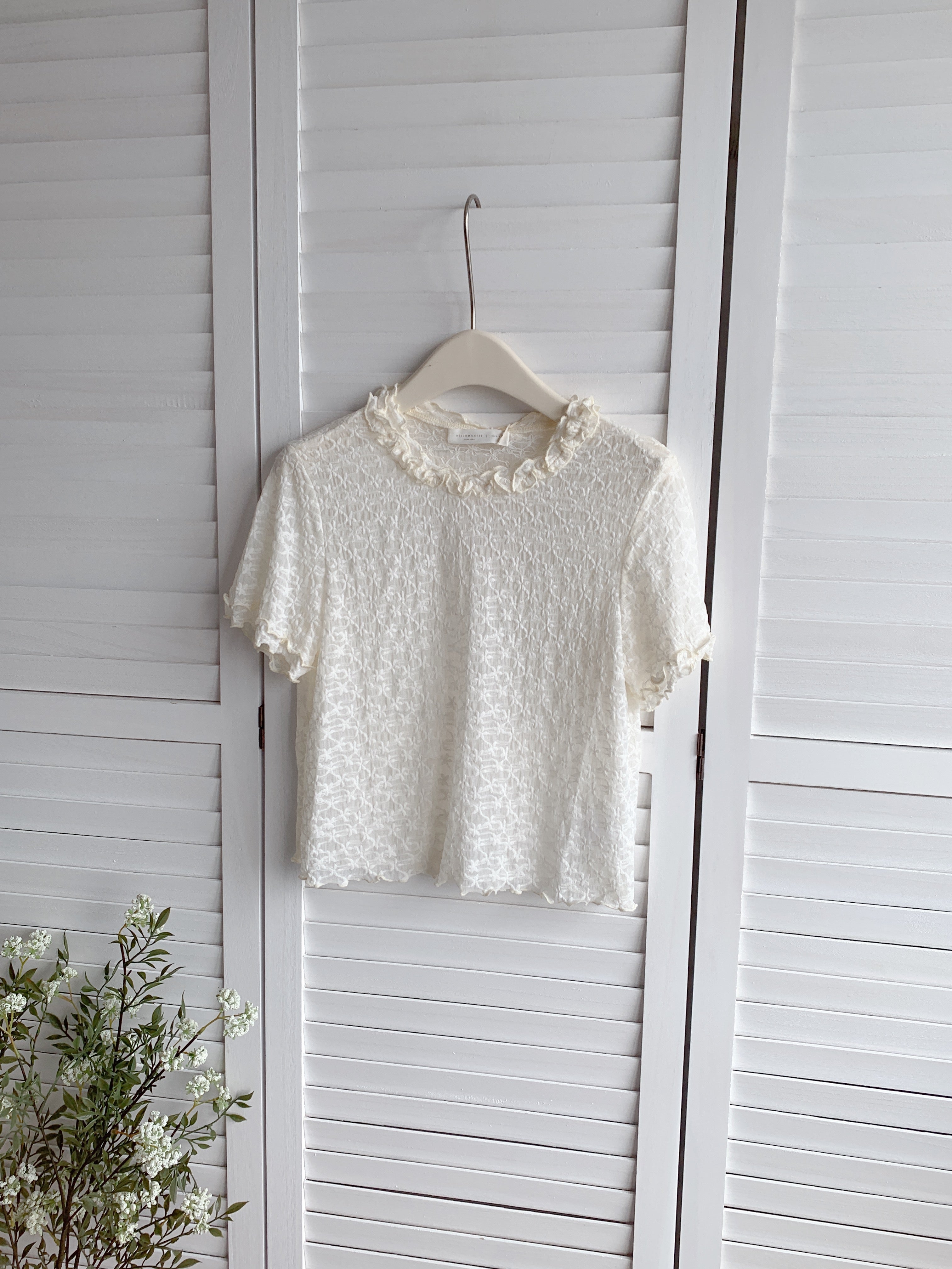 HELLO MILK TEE- 86634  設計感小衫