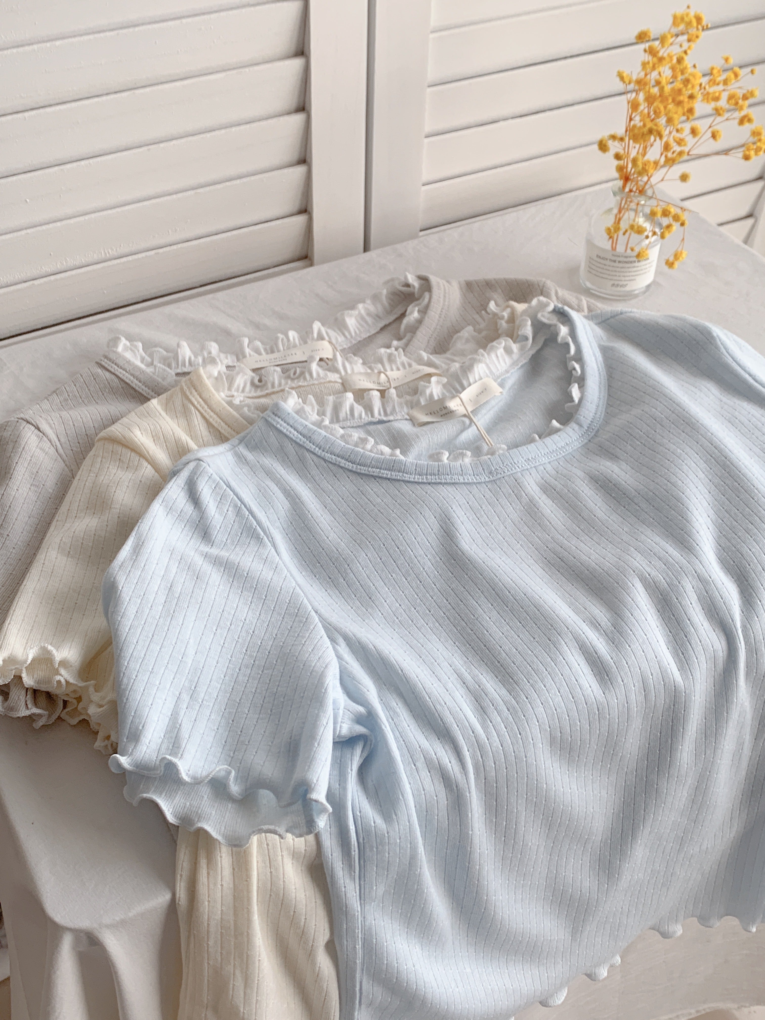 HELLO MILK TEE- 86644   百搭小衫