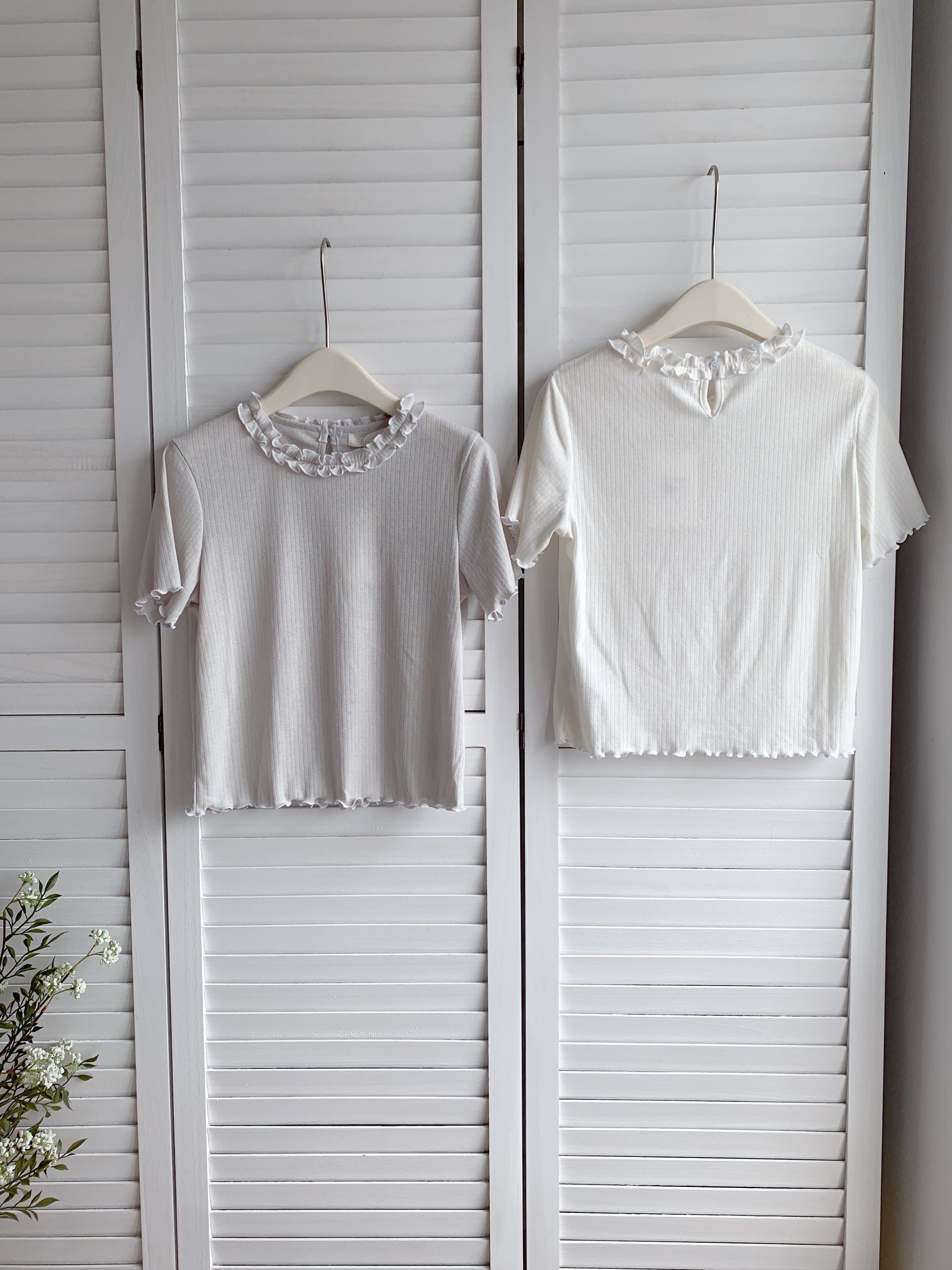HELLO MILK TEE- 86647   花邊上衣