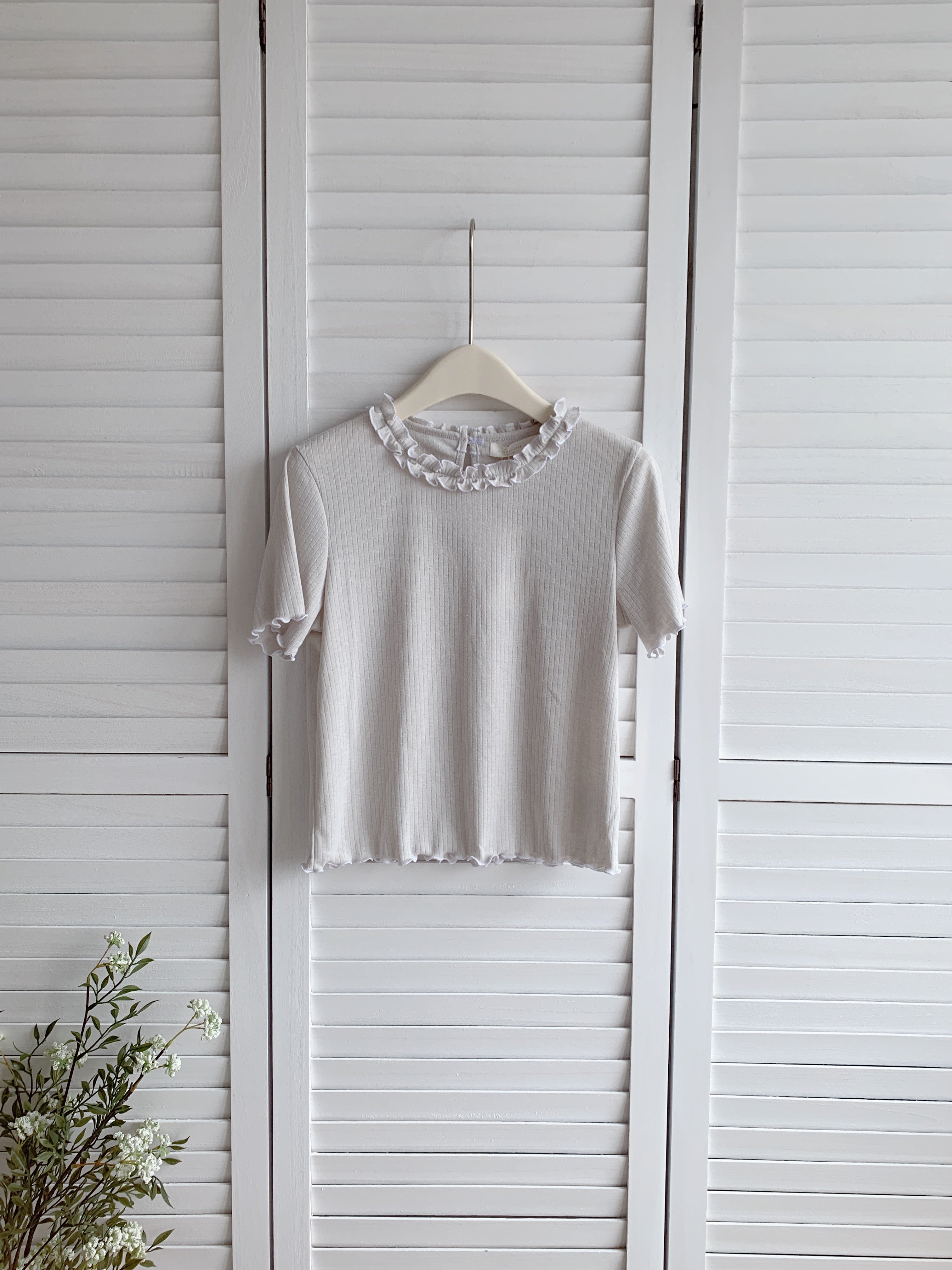 HELLO MILK TEE- 86647   花邊上衣