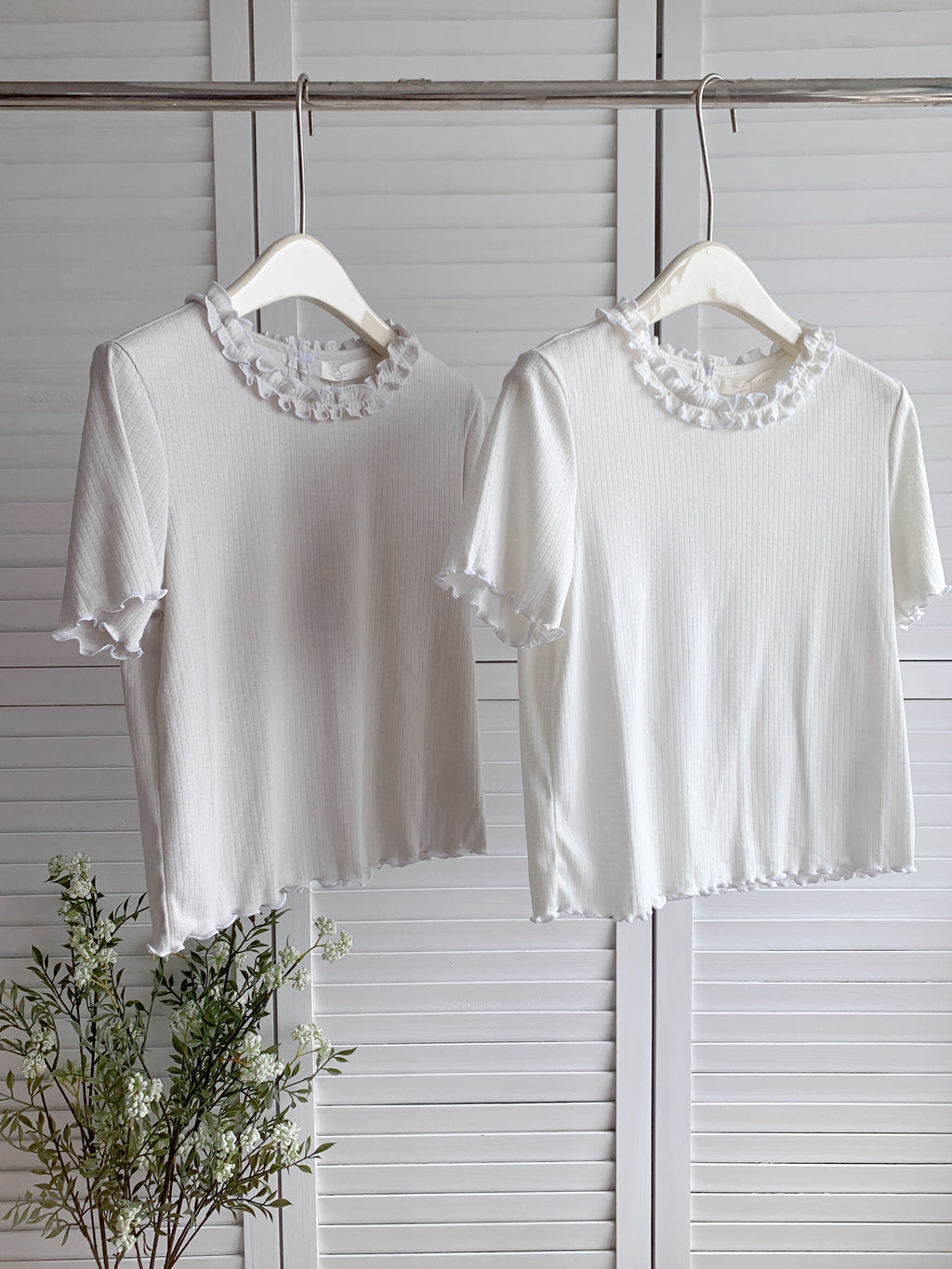 HELLO MILK TEE- 86647   花邊上衣