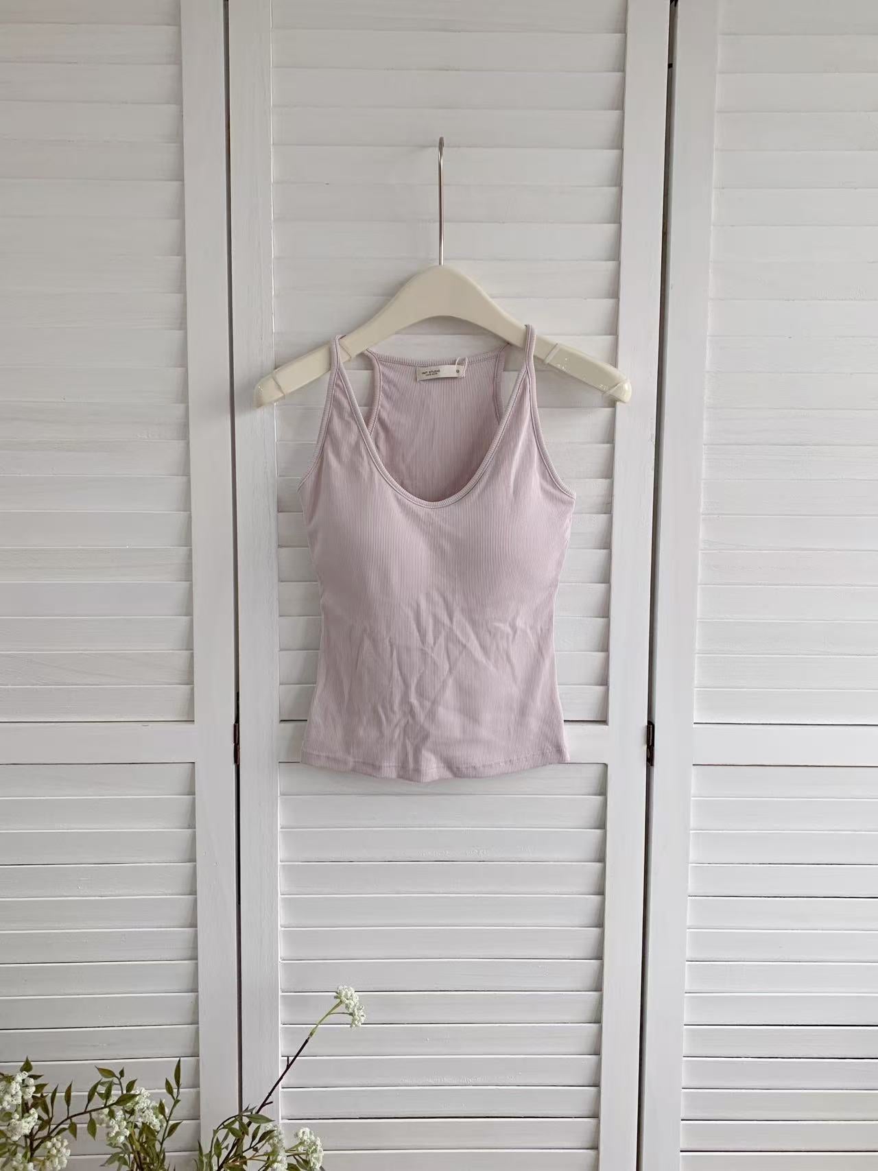 HELLO MILK TEE- 86679   羅紋背心衫