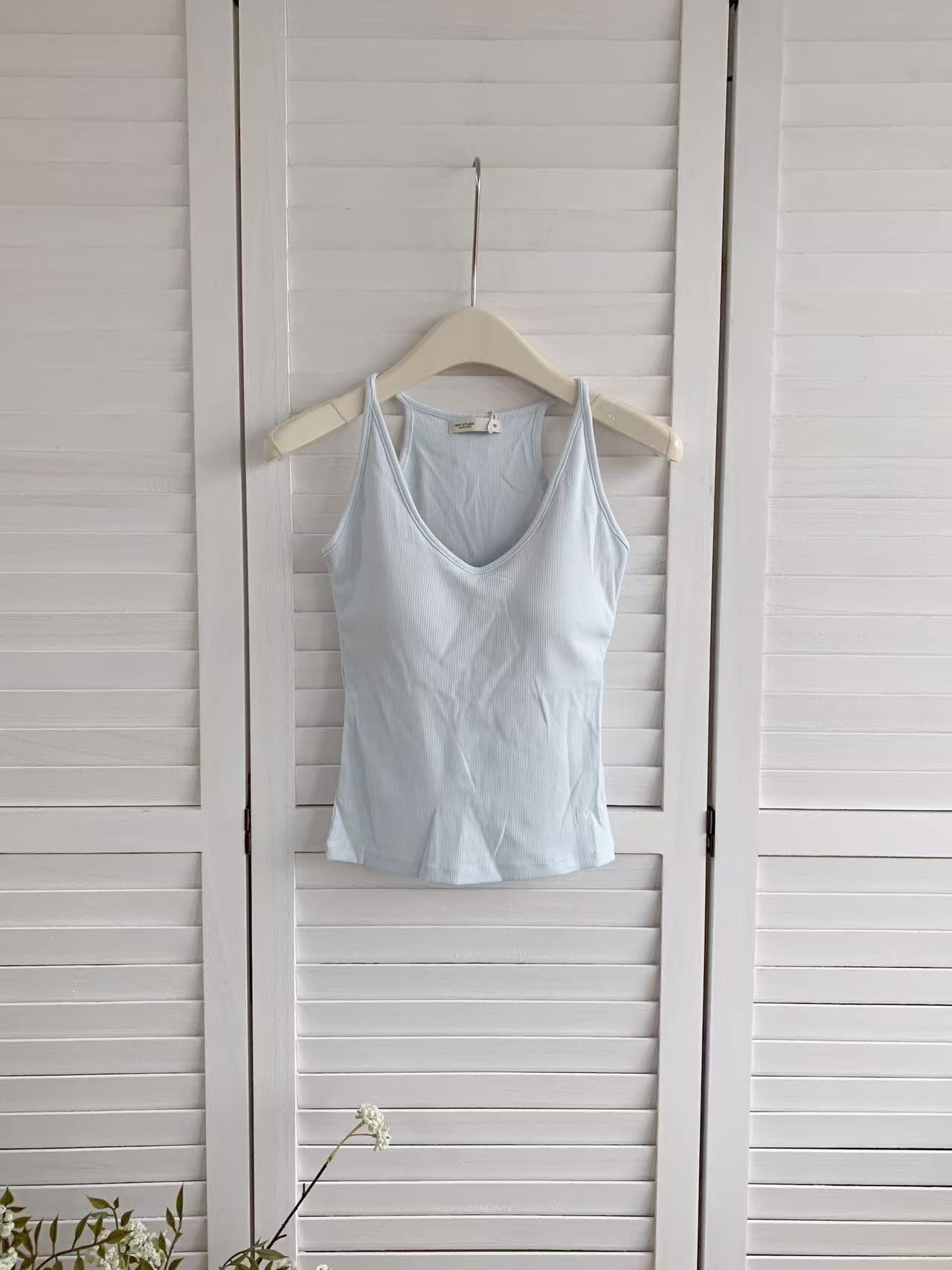 HELLO MILK TEE- 86679   羅紋背心衫
