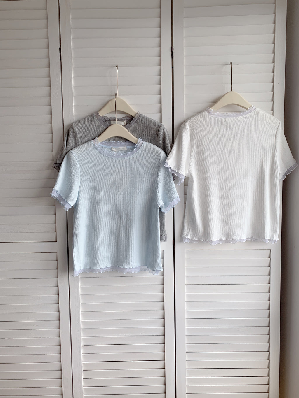 HELLO MILK TEE- 86684   網紗拼接衫
