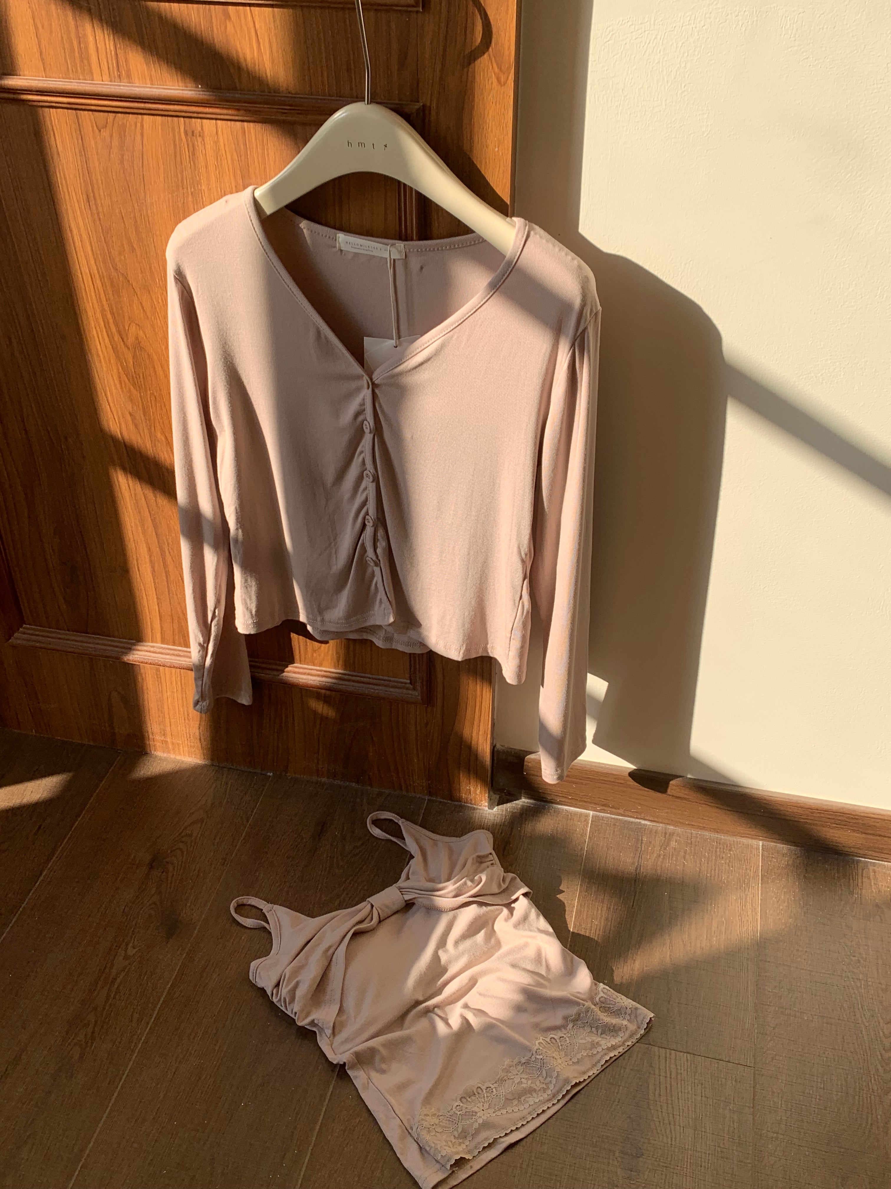 HELLO MILK TEE- 86734   韓系兩件套