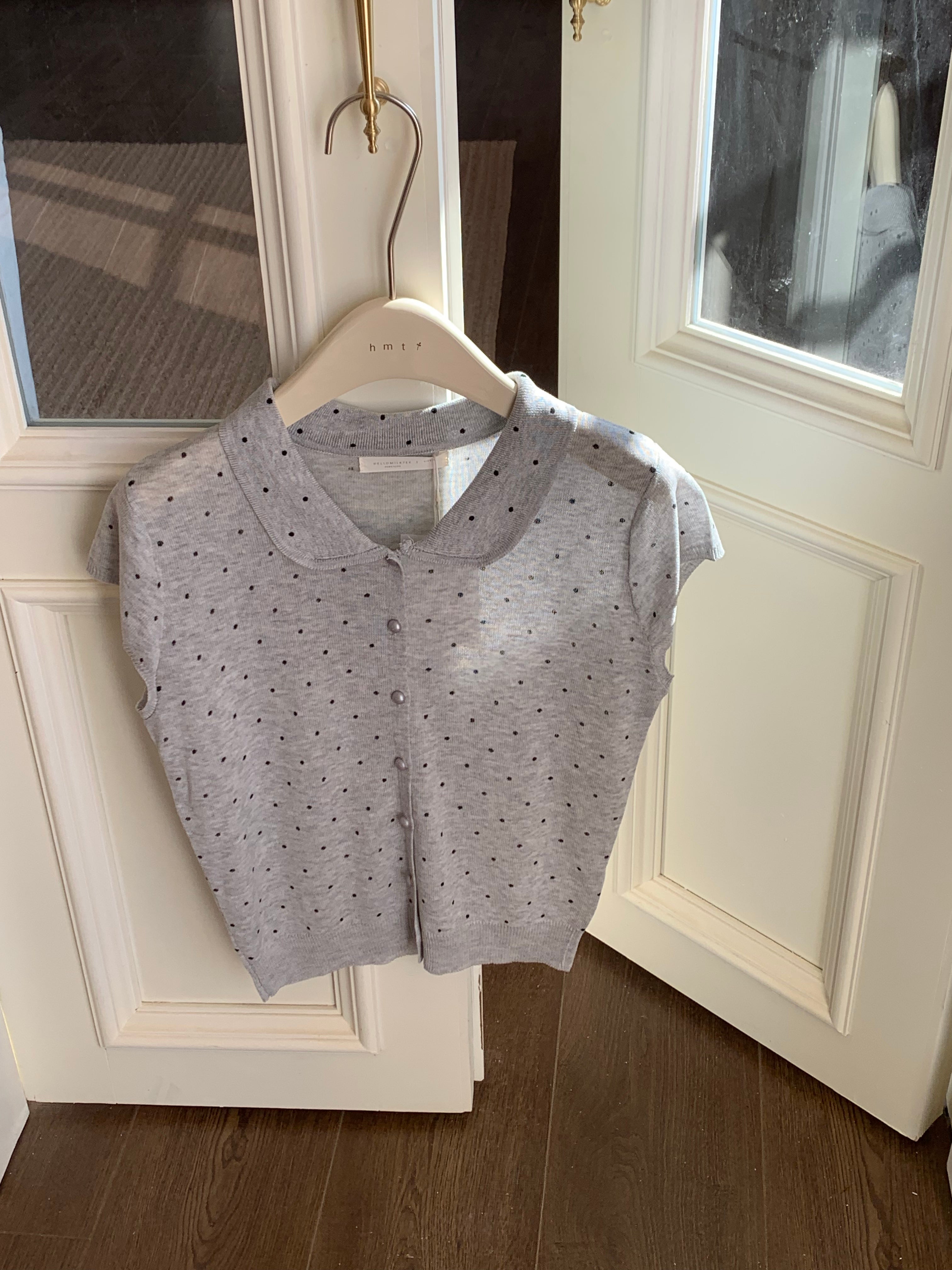 HELLO MILK TEE- 86661   波點翻領衫