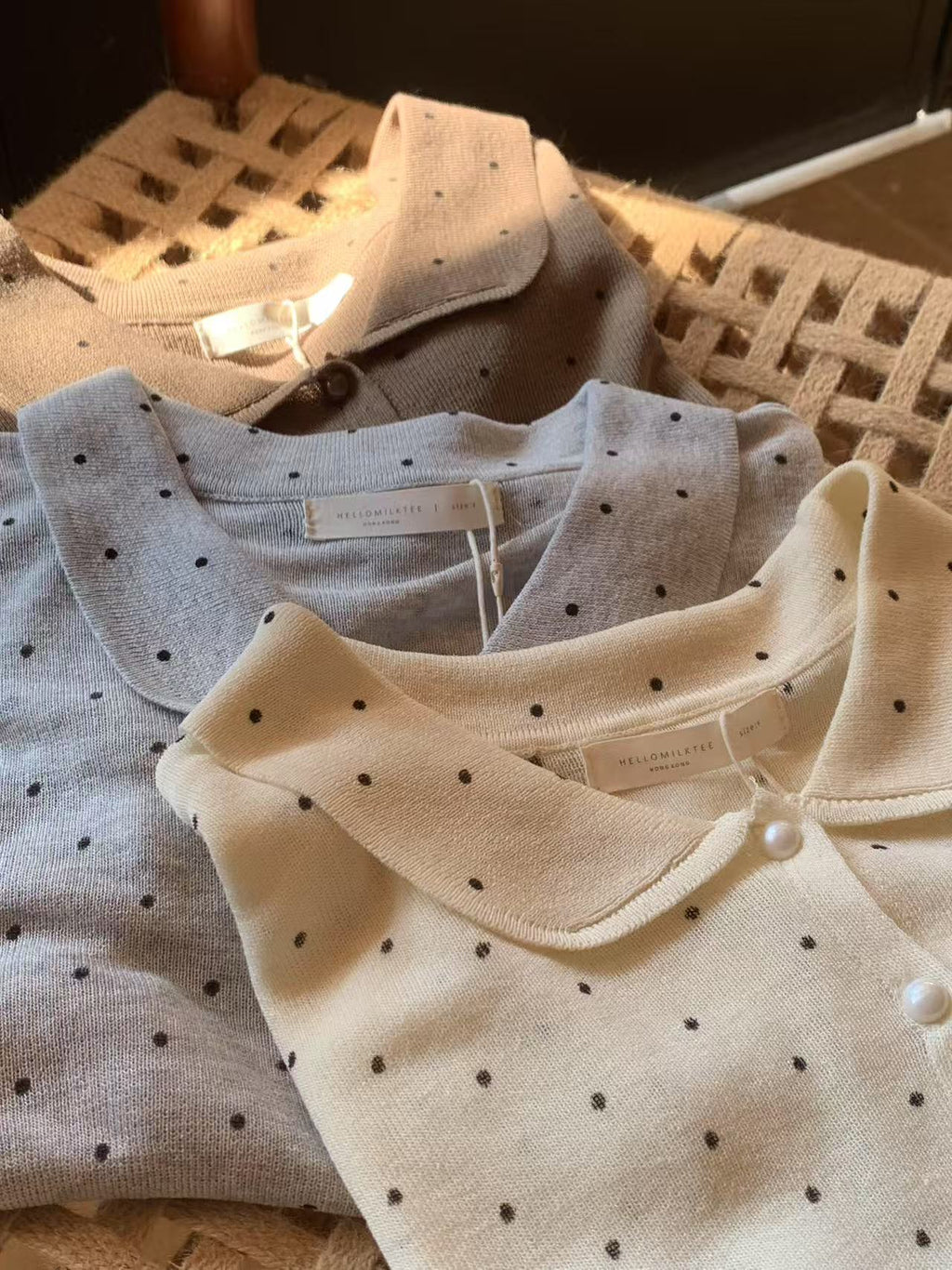 HELLO MILK TEE- 86661   波點翻領衫
