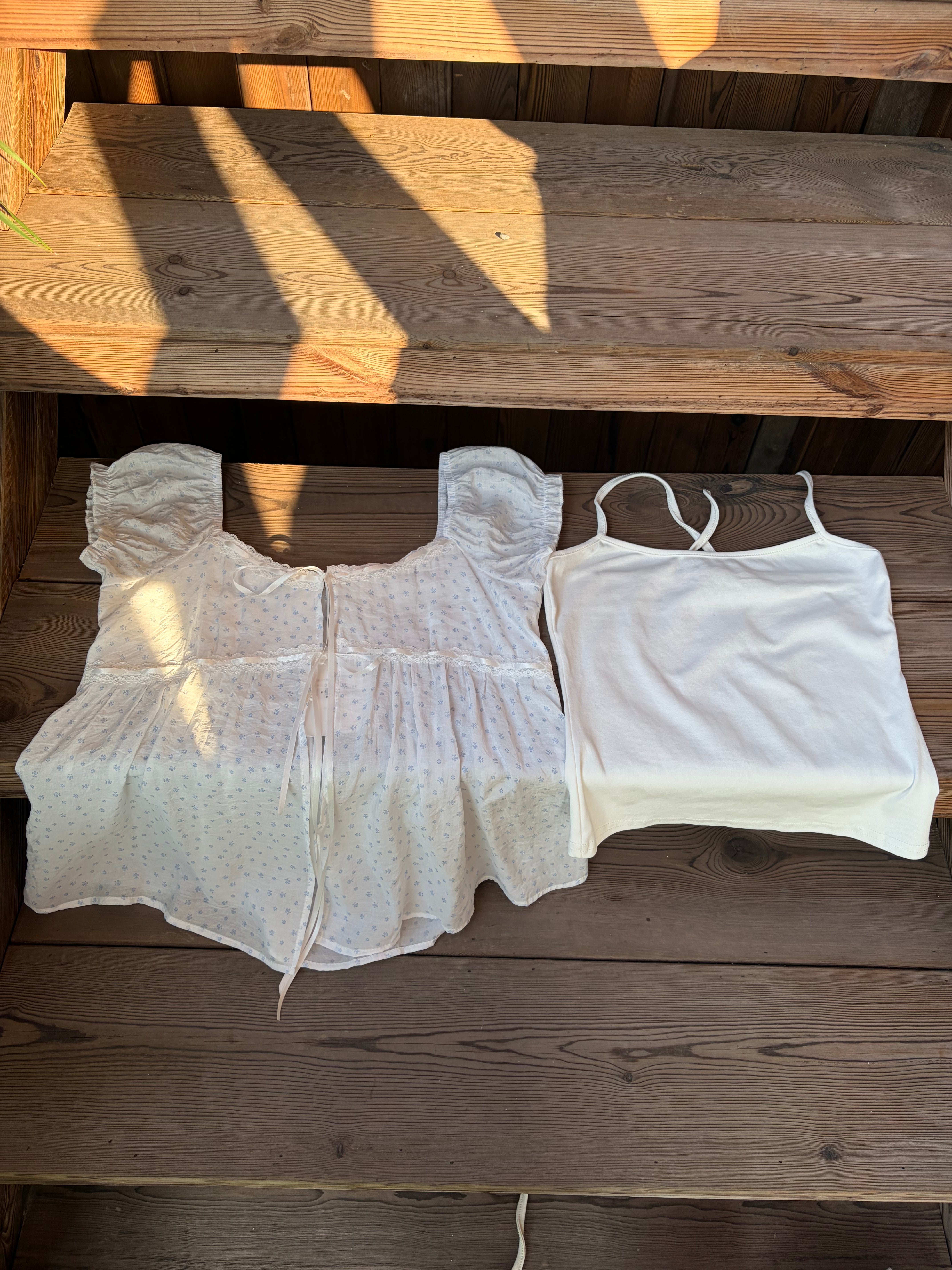 HELLO MILK TEE- 86711   綁帶兩件套