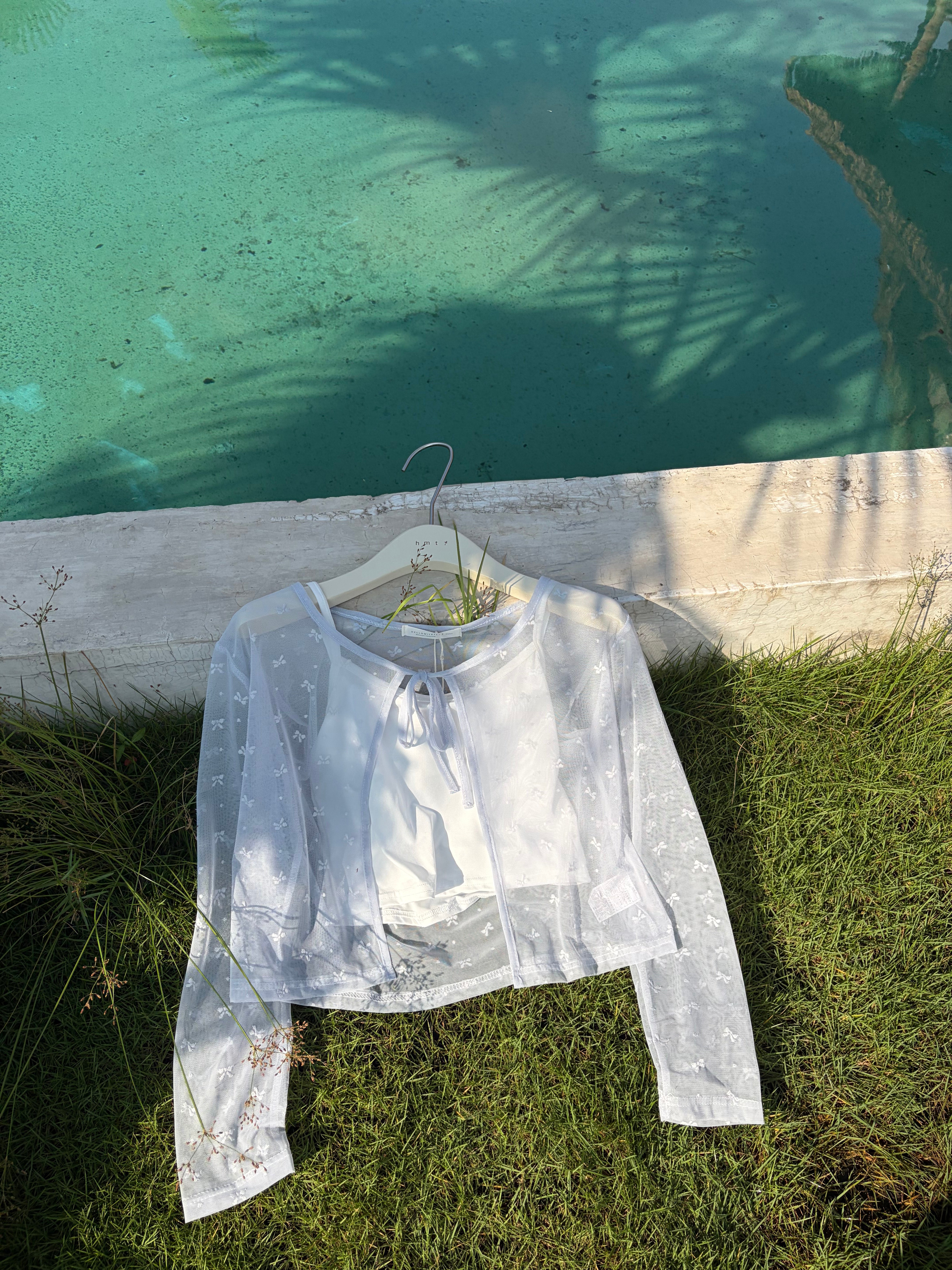 HELLO MILK TEE- 86744   綁帶套裝