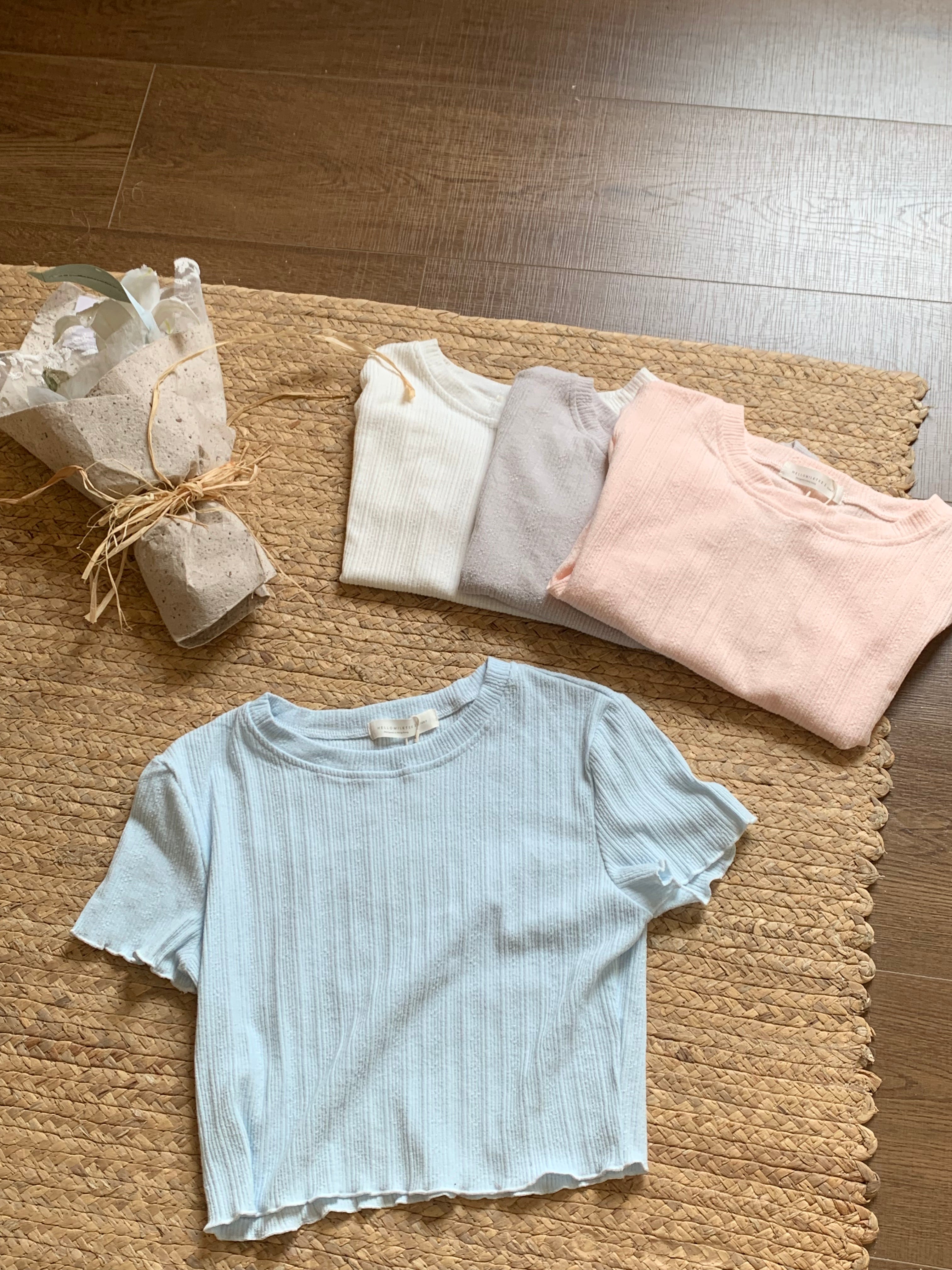 HELLO MILK TEE- 86774   圓領上衣