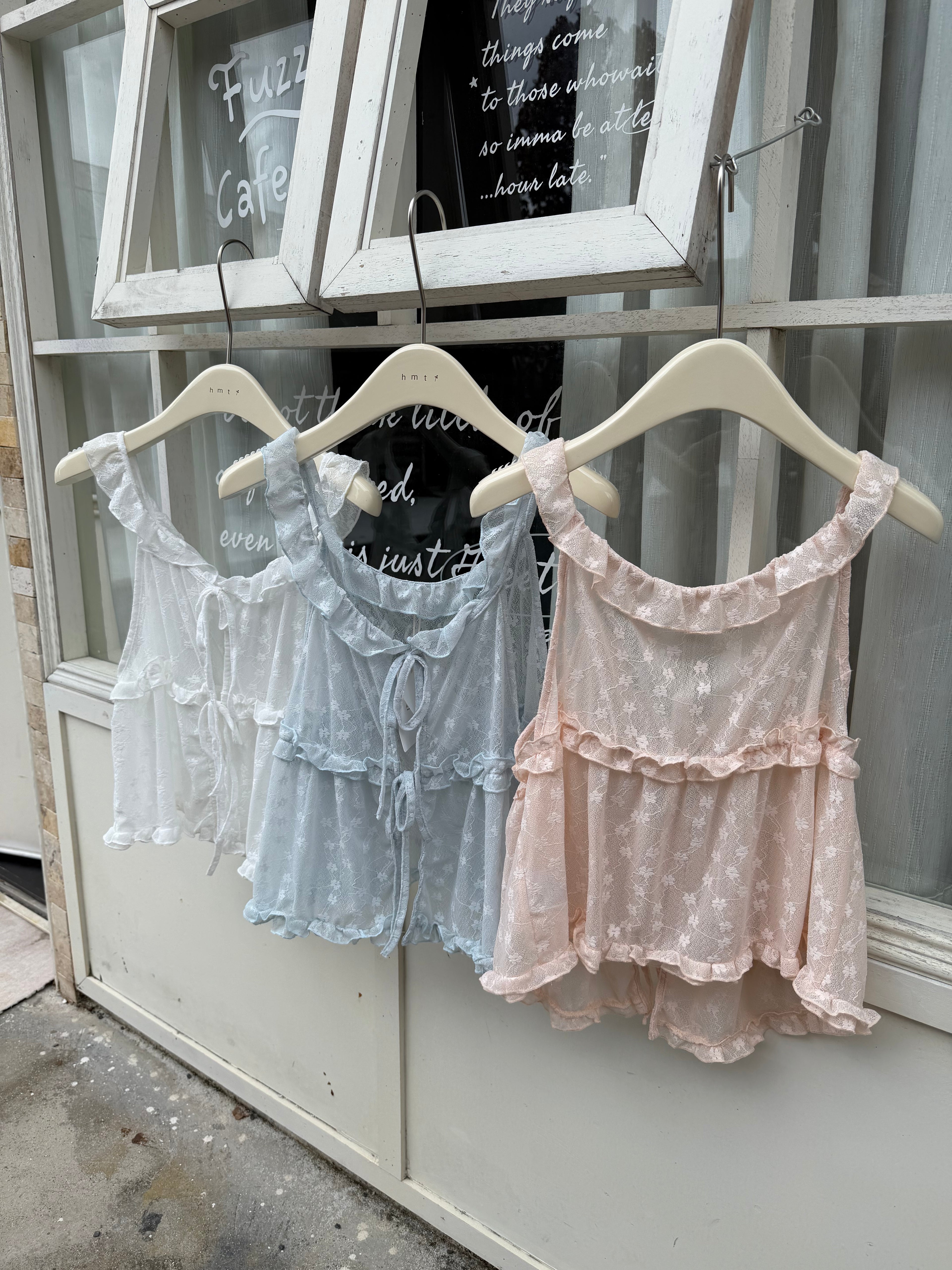 HELLO MILK TEE- 86768   韓系綁帶衫